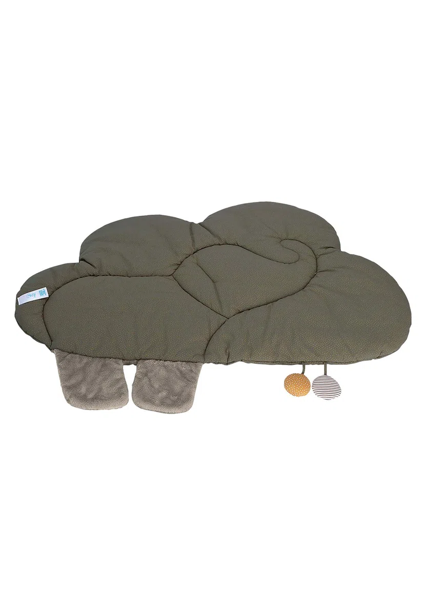 Sterntaler Baby Unisex Krabbeldecke Wolkenform Elefant Eddy - Schlafteppich, Spielmatte aus Flauschstoff, Spieldecke - grau