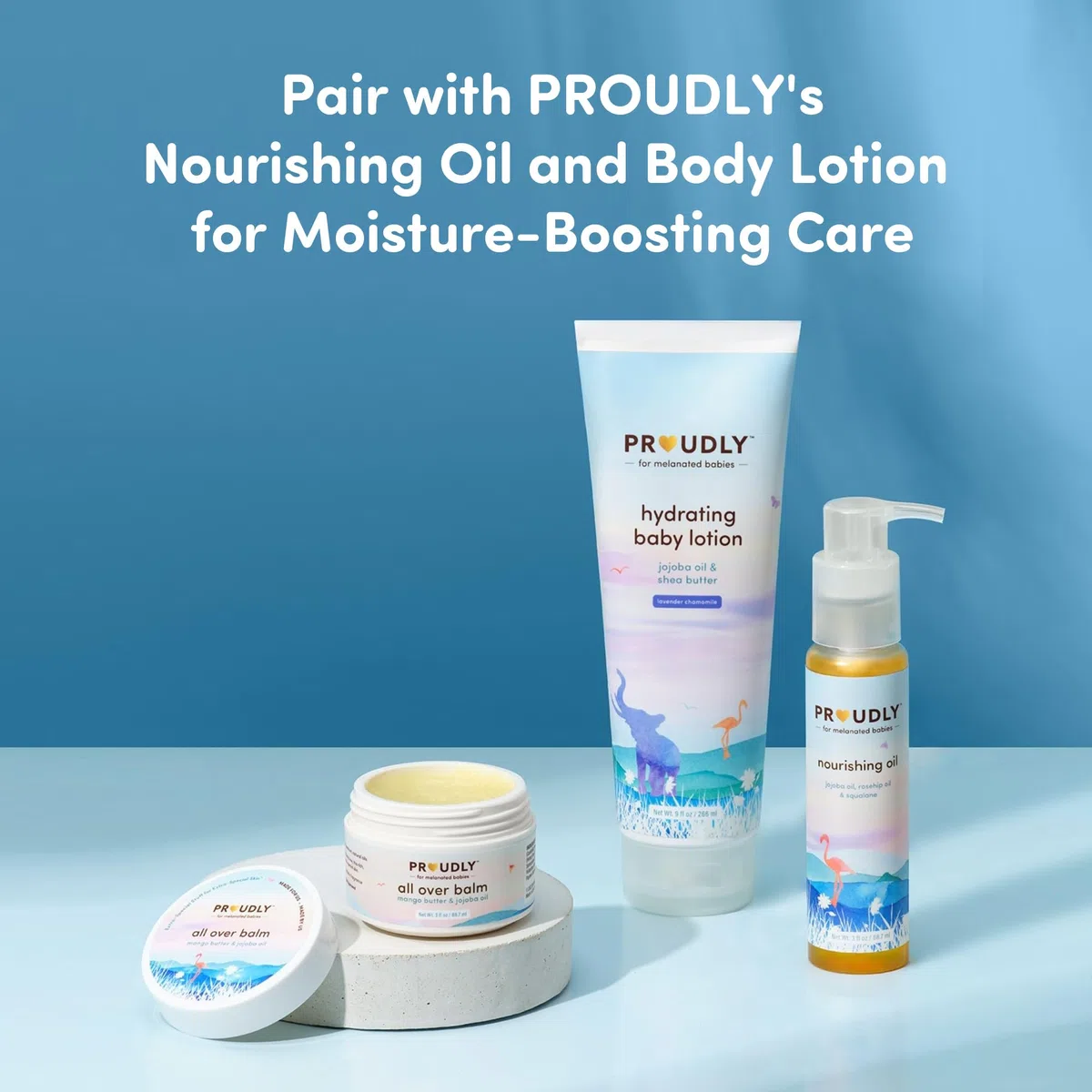 PROUDLY All Over Balm von Gabrielle Union & Dwyane Wade, hilft bei der Linderung von Wiegenmütze & Ekzemen, für schwarze und braune Babys, trockene, empfindliche Haut, frei von Frangrance
