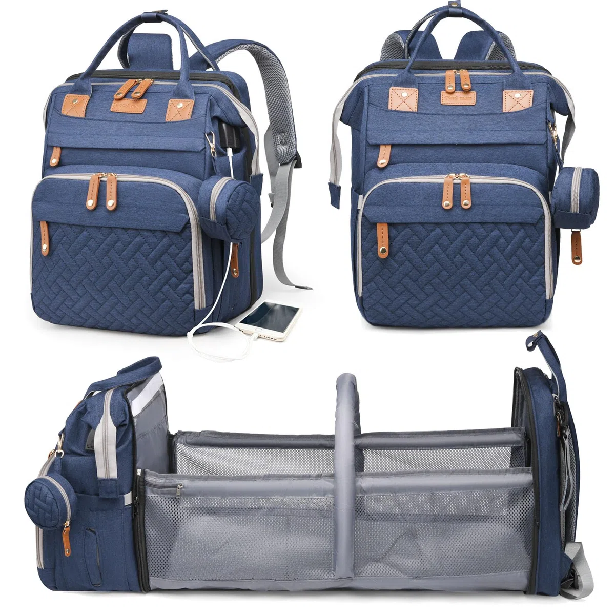 Astro alan Baby-Wickeltaschen mit Wickelstation, wasserdichte Wickeltasche Rucksack für Mütter und Väter