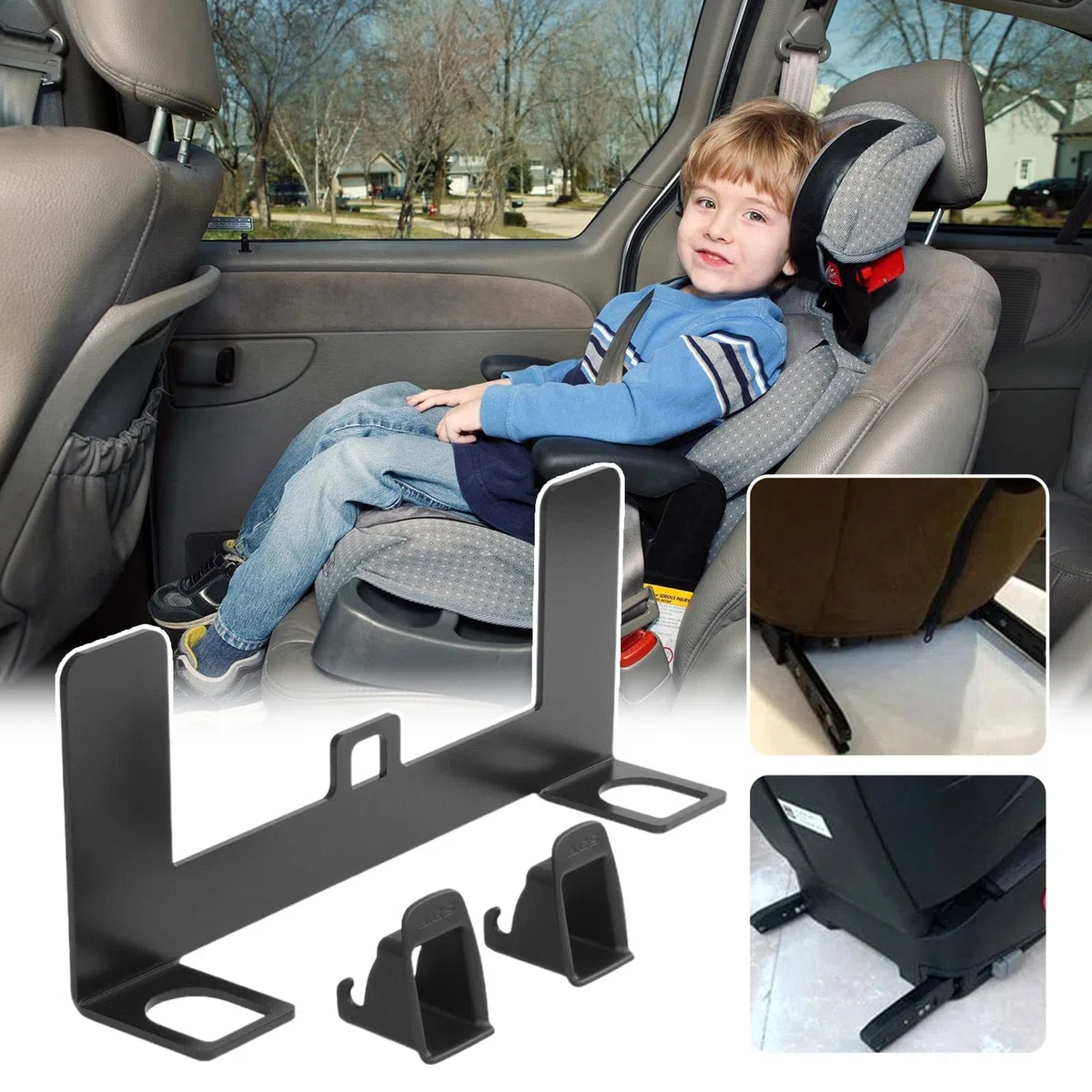 Kindersitz-Halterung, Kindersicherheits-Autositz-Basis, Verriegelungsschnittstelle, sichere Installation, stabile Metallkonstruktion für Nutzfahrzeuge, 33,2 x 6,8 cm