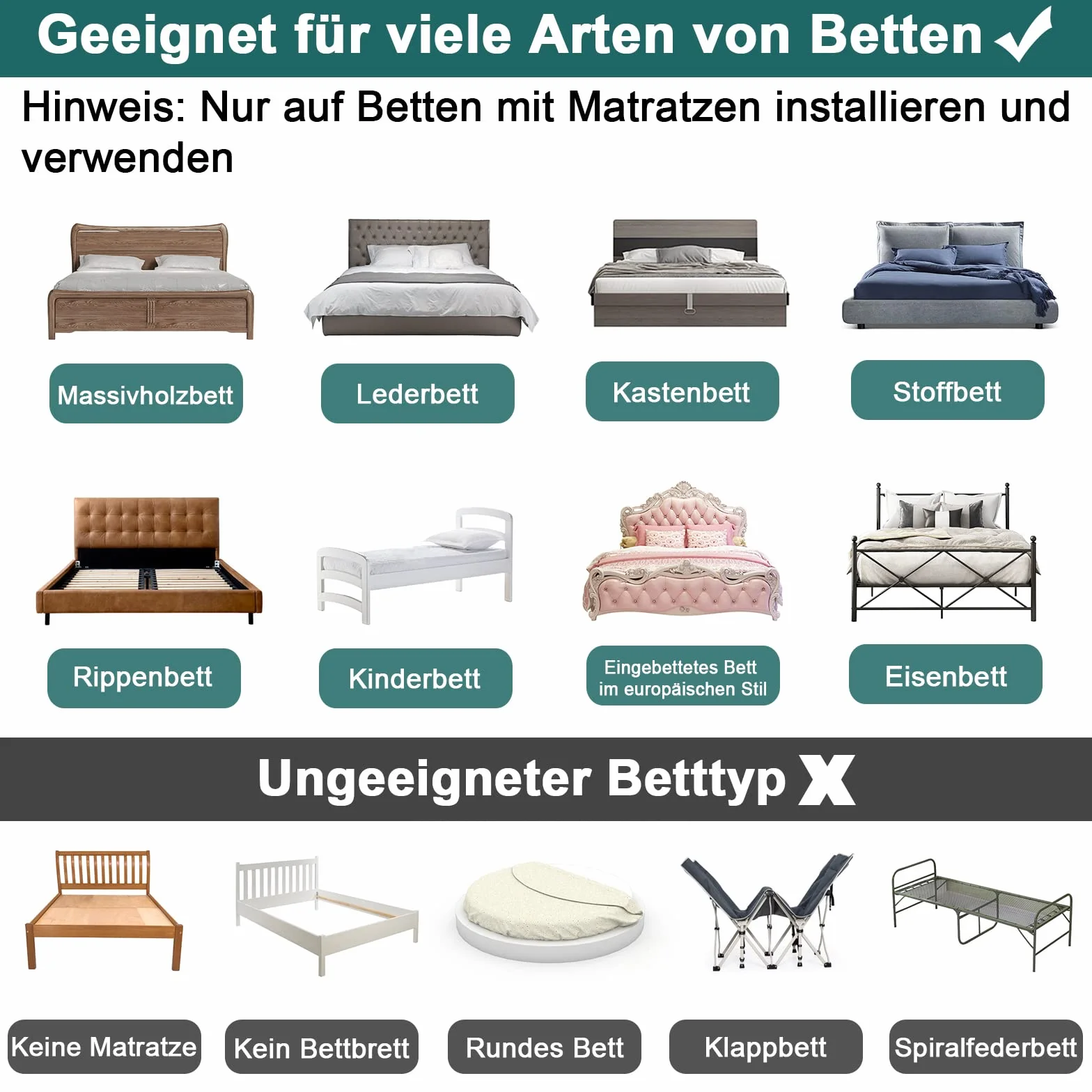 UISEBRT 3 Stück Bettgitter 50cm Rausfallschutz Bett, Bettschutzgitter für Kinder 5-Loch Höhenverstellbar Kinderbettgitter Sicherheitsschutz für Kleinkinder, Babys und Kinder, 150cm, Grau