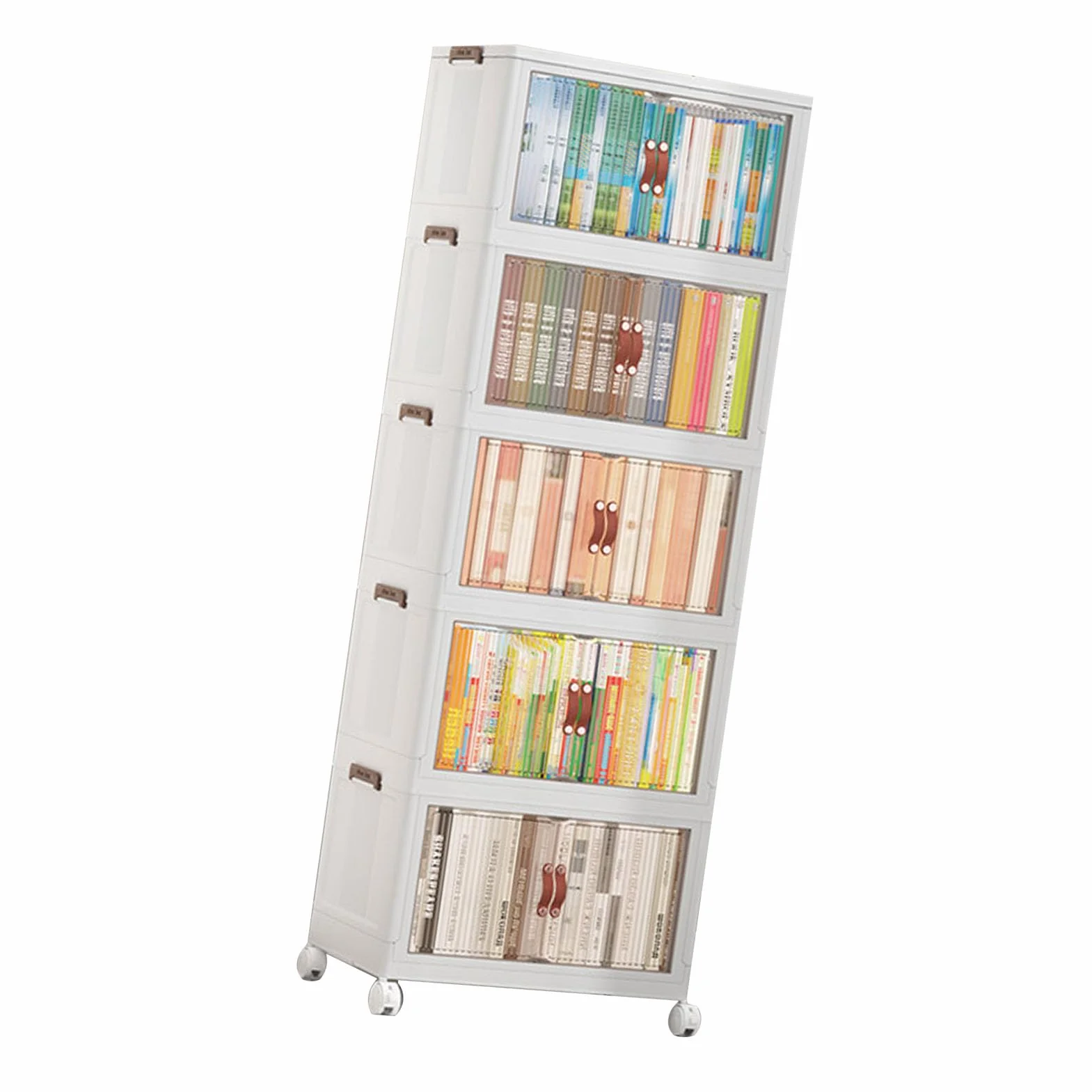 Multifunktionaler Zusammenklappbarer Aufbewahrungsschrank für, Snack-Organizer für Schlafzimmer, Kunststoff-Baby-Garderobe (5 Schichten)
