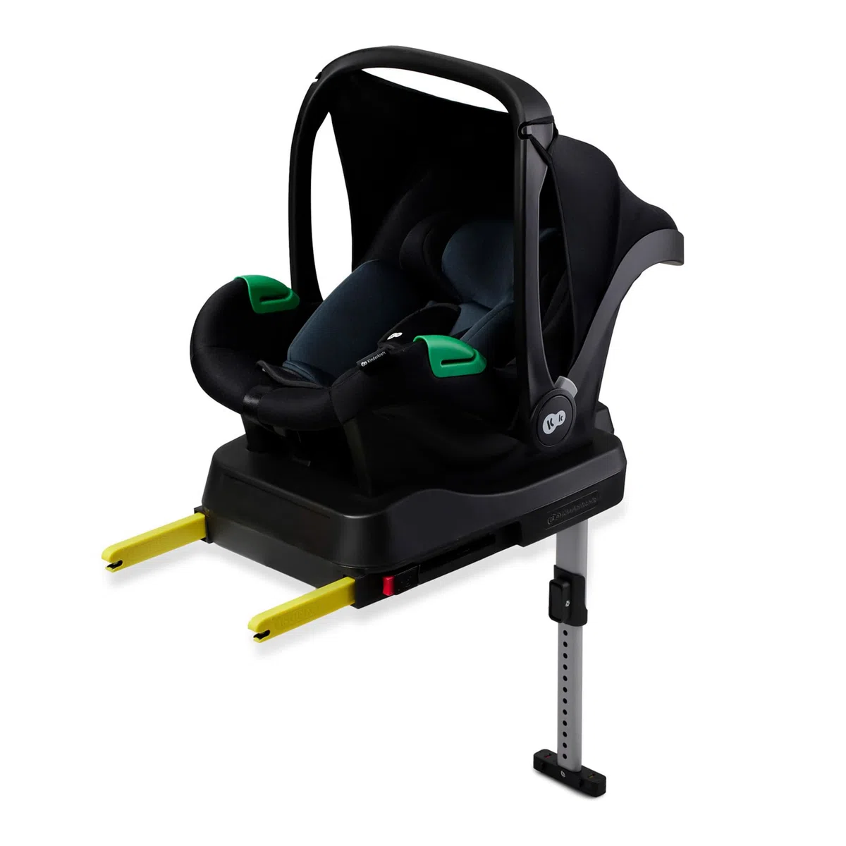Kinderkraft MINK PRO i-Size 40-75 cm Babyschale, Kindersitz mit isofix MINK FX-Basisstation, Autositz von geburt Gruppe 0+, Verstellbare Kopfstütze, Einsatz für die Jüngsten im set, Schwarz