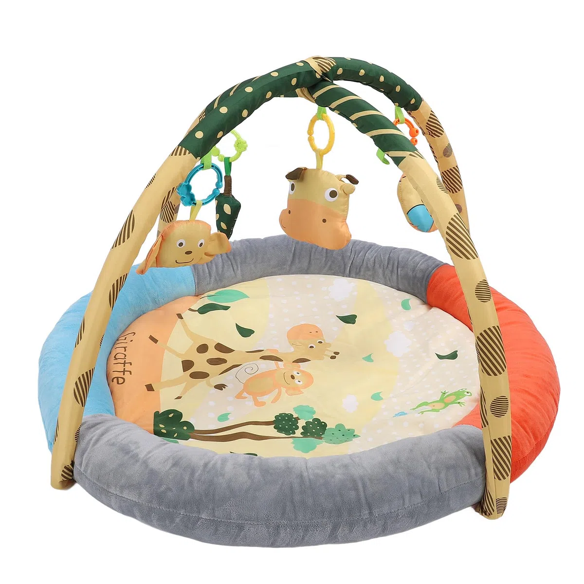 GLOGLOW Plüsch-Baby-Turnmatte, Spielmatte aus Weicher Baumwolle, Großes Baby-Aktivitäts-Fitnessstudio, Sensorische Entwicklung für Kleinkinder