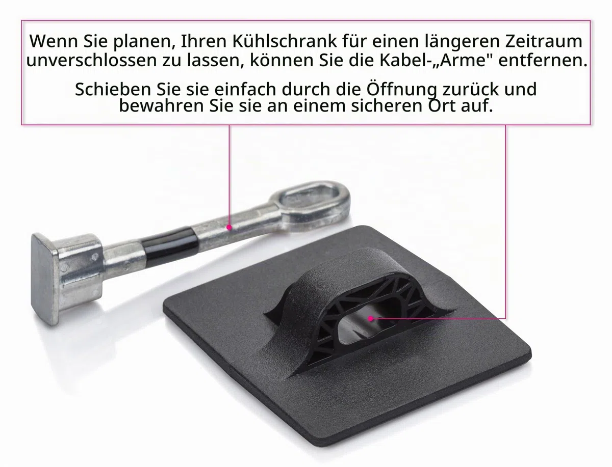2er-Pack Kühlschrankschlösser mit Vorhängeschloss - Schlösser mit Schlüssel - Kindersicherung für Kühlschrank - Schwarz