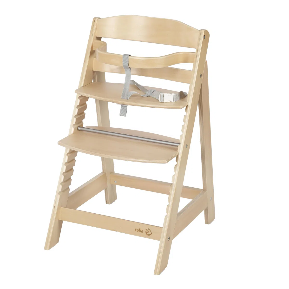roba Treppenhochstuhl Sit Up III - Mitwachsender Baby Hochstuhl aus Holz natur, bis 50 kg belastbar, ab 6 Monaten