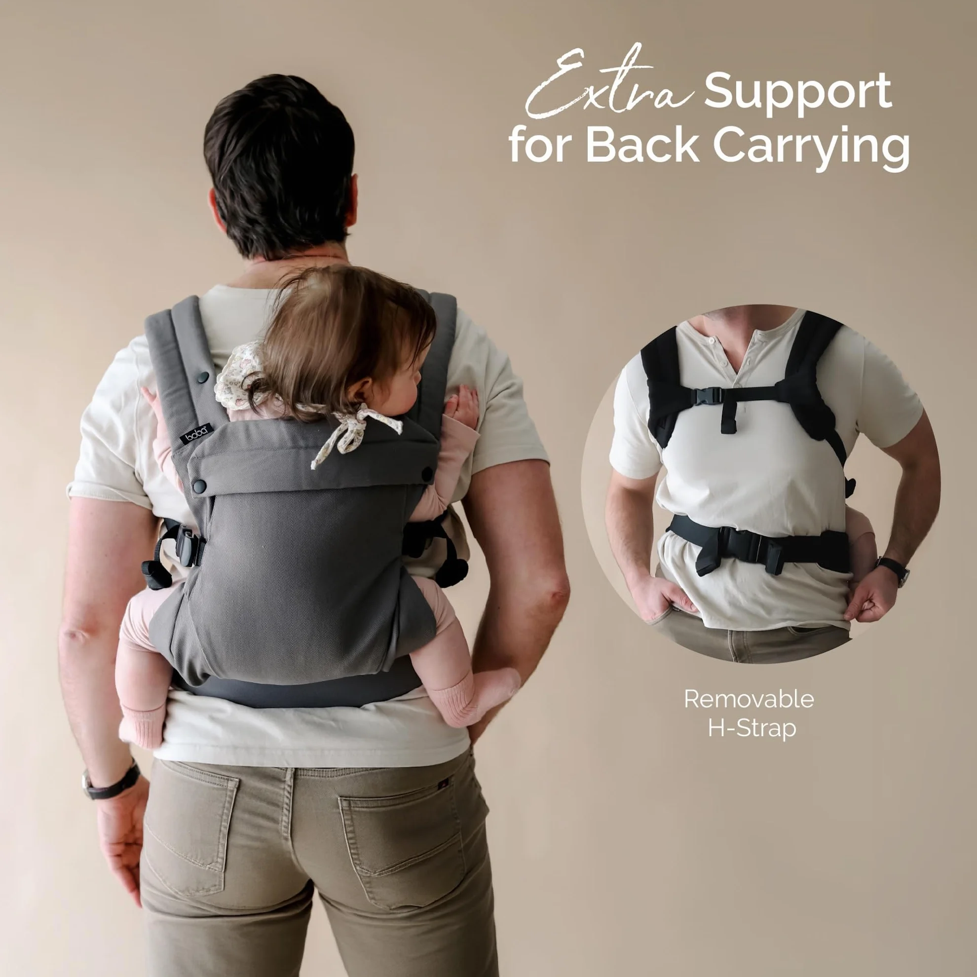 Boba Auri Babytrage Neugeboren bis Kleinkind 100% Baumwolle 3 ergonomische Tragepositionen M-Position verstellbarer Sitz 3,2-20 kg