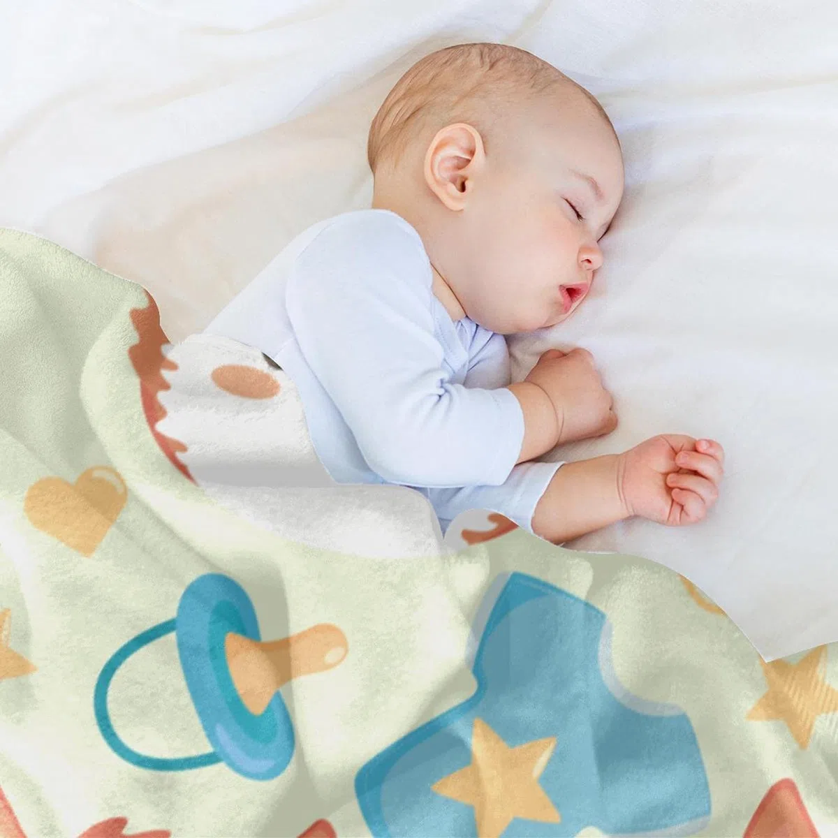 Niedlicher Baby-Fuchskopf, kurzer Schnuller-Fleece-Überwurf, superweich, luxuriöse Bettdecke