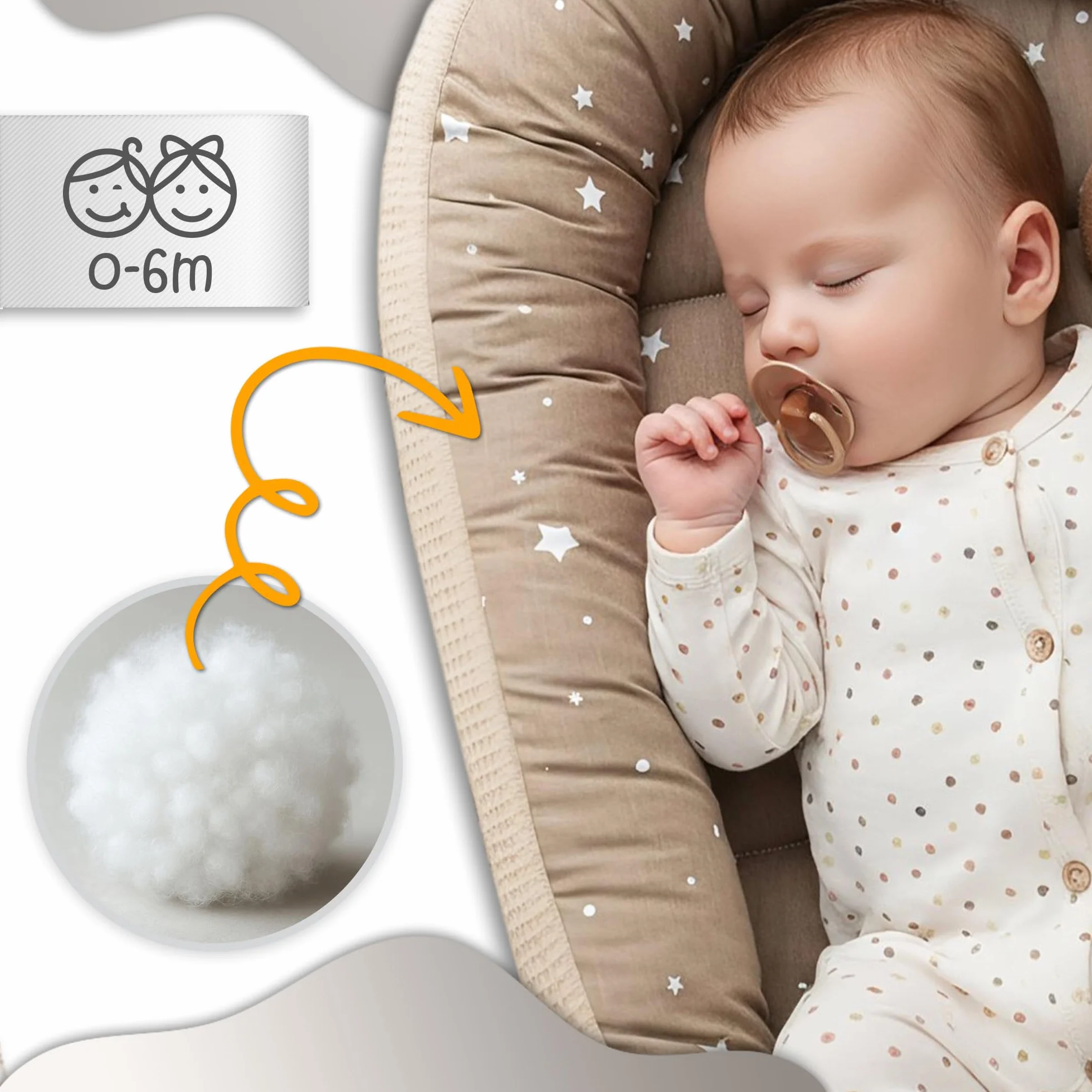 TotsyBaby Babynest Neugeborene Nestchen Baby 50x90cm - Kokon Handmade zweiseitig aus Baumwolle Waffel mit Babynestchen Giraffen