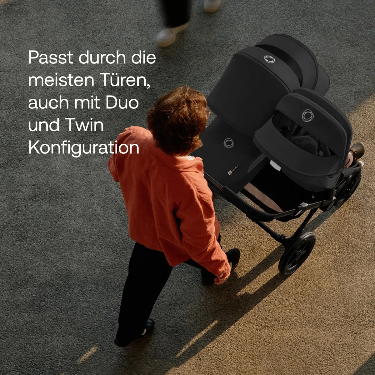 Bugaboo Donkey 5 Twin Erweiterungsset, verwandelt deinen Donkey 5 Mono in einen Zwillingskinderwagen,verbessertes Side By Side-Design, wendbarer Sitz und Ein-Hand-Steuerung, Forest Green