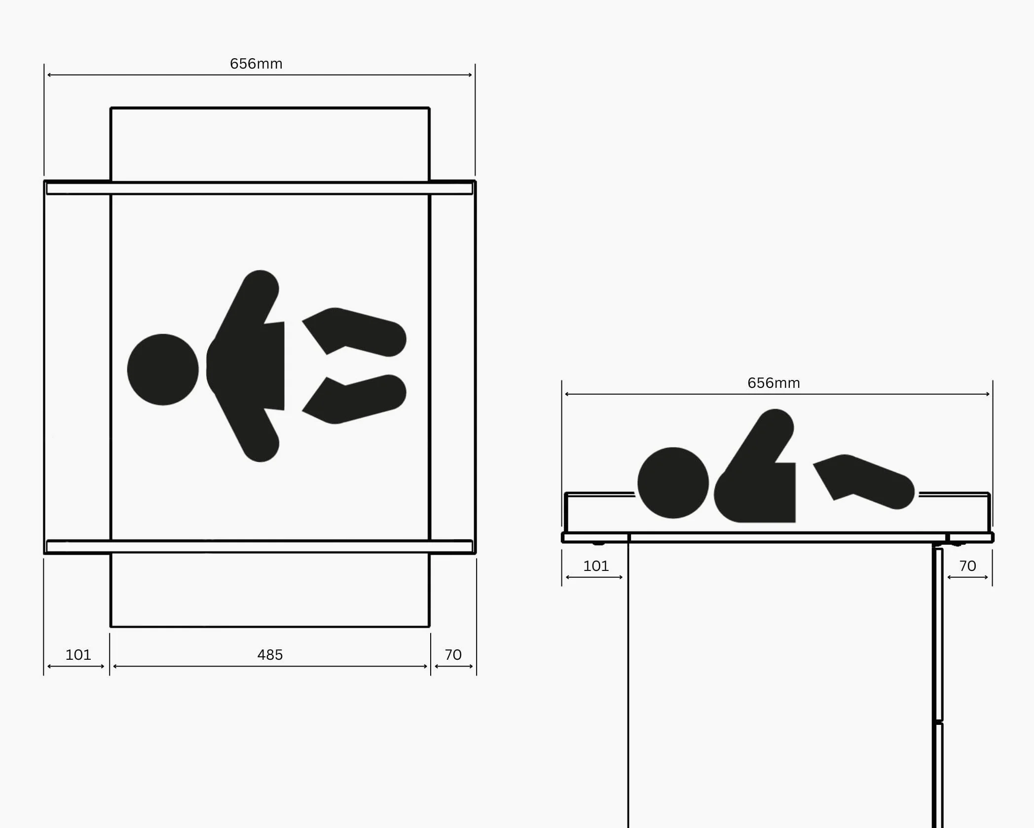 WEBABY - Wickelkommode White Panda ALBA | 3 Schubladen | 79 x 65 x 92 cm | Abnehmbarer Wickeltisch inklusive