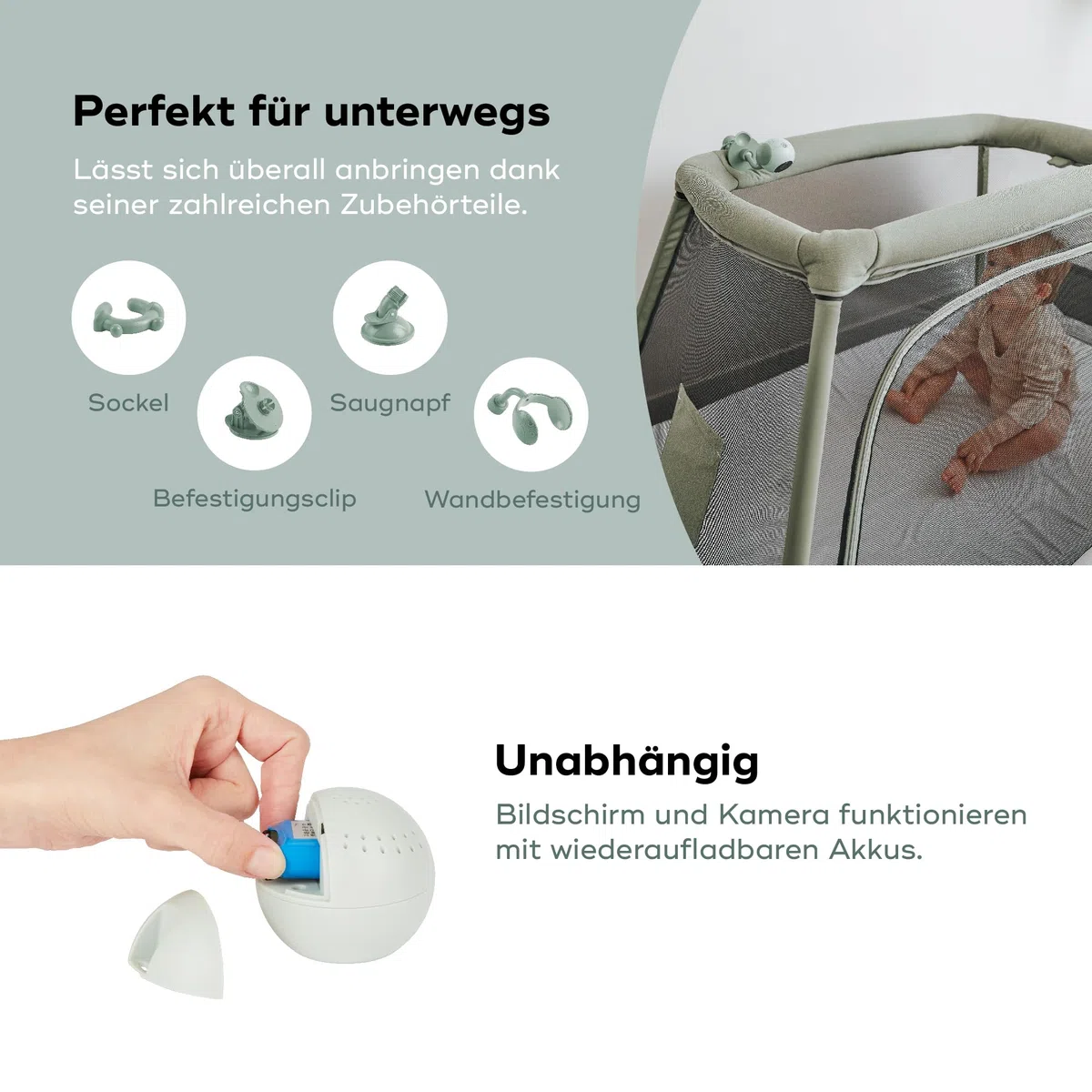 Babymoov Babyphone mit Kamera Yoo GO Plus HD - 5"-Display in HD-Qualität 720px, 8 Stunden Akkulaufzeit, Sleep Technology