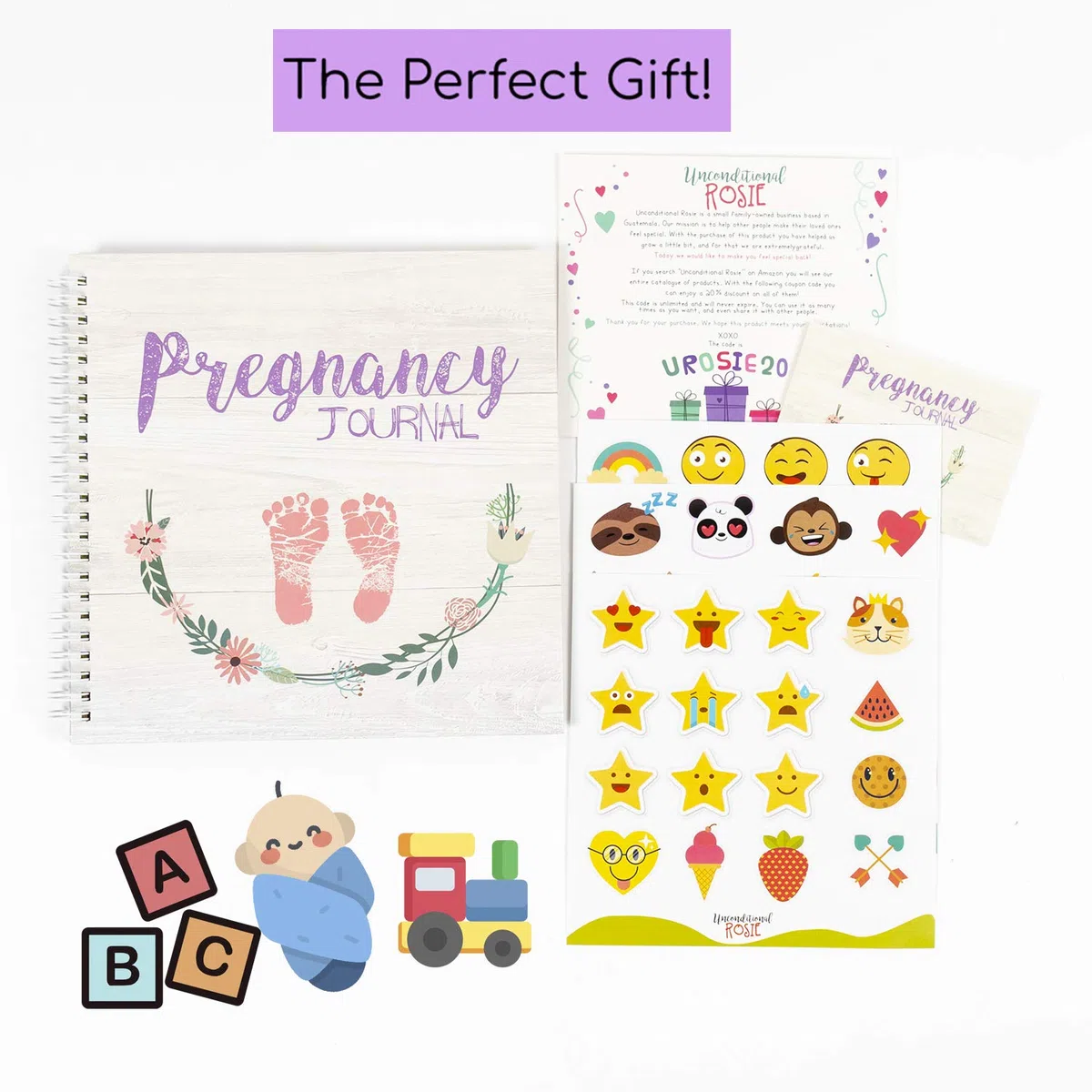 My 9 Month Journey | Schwangerschaftstagebuch Erinnerungsbuch mit Aufklebern | Baby-Scrapbook und Fotoalbum | Schwangerschaftsmust-Haves für Mütter zum ersten Mal | Bild- und Meilensteinbücher für