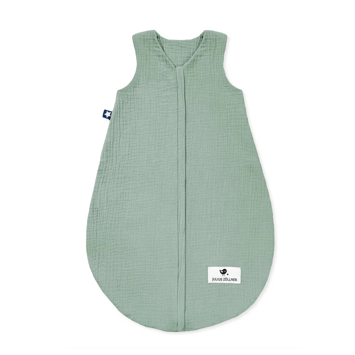 Julius Zöllner Sommerschlafsack Musselin 0,5 TOG Gr. 56/62 | 100% Baumwollmusselin | Oeko-TEX Standard 100 | grün
