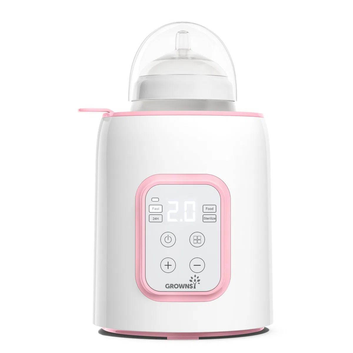 Flaschenwärmer baby Sterilisator für babyflaschen 8-in-1Fast Babynahrungsheizung Warmhalten von Babynahrung & Abtauung BPA-freier Fläschchenwärmer,Babykostwärmer mit LCD-Display - Rosa