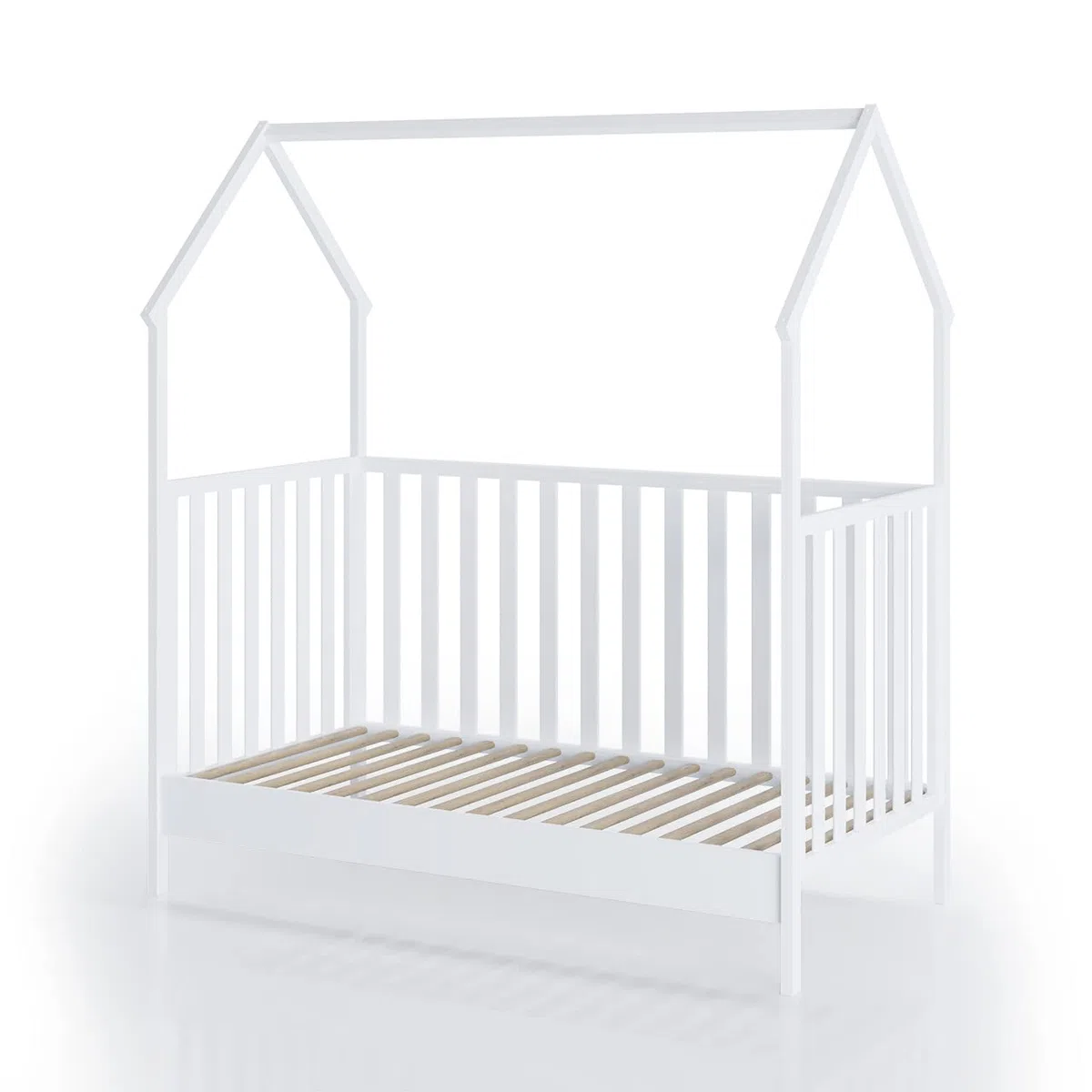 FabiMax Kinderbett Hausbett Schlafmütze, 70x140 cm (weiß, 140x70 cm)