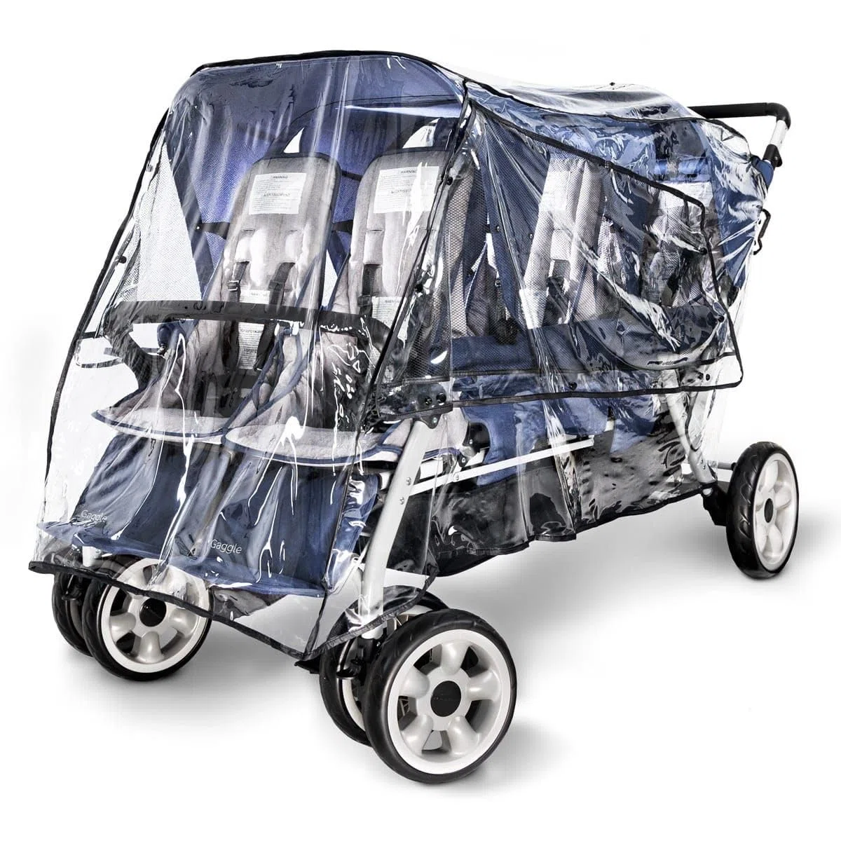 Regenschutz für Kinderwagen Gaggle Jamboree - Regenschutzbezug 6-Sitzer-Kinderwagen - Regenschutz mit Sichtfenster - Öffnung für Luftzirkulation - 190,5 x 88,9 x 110,5 cm.