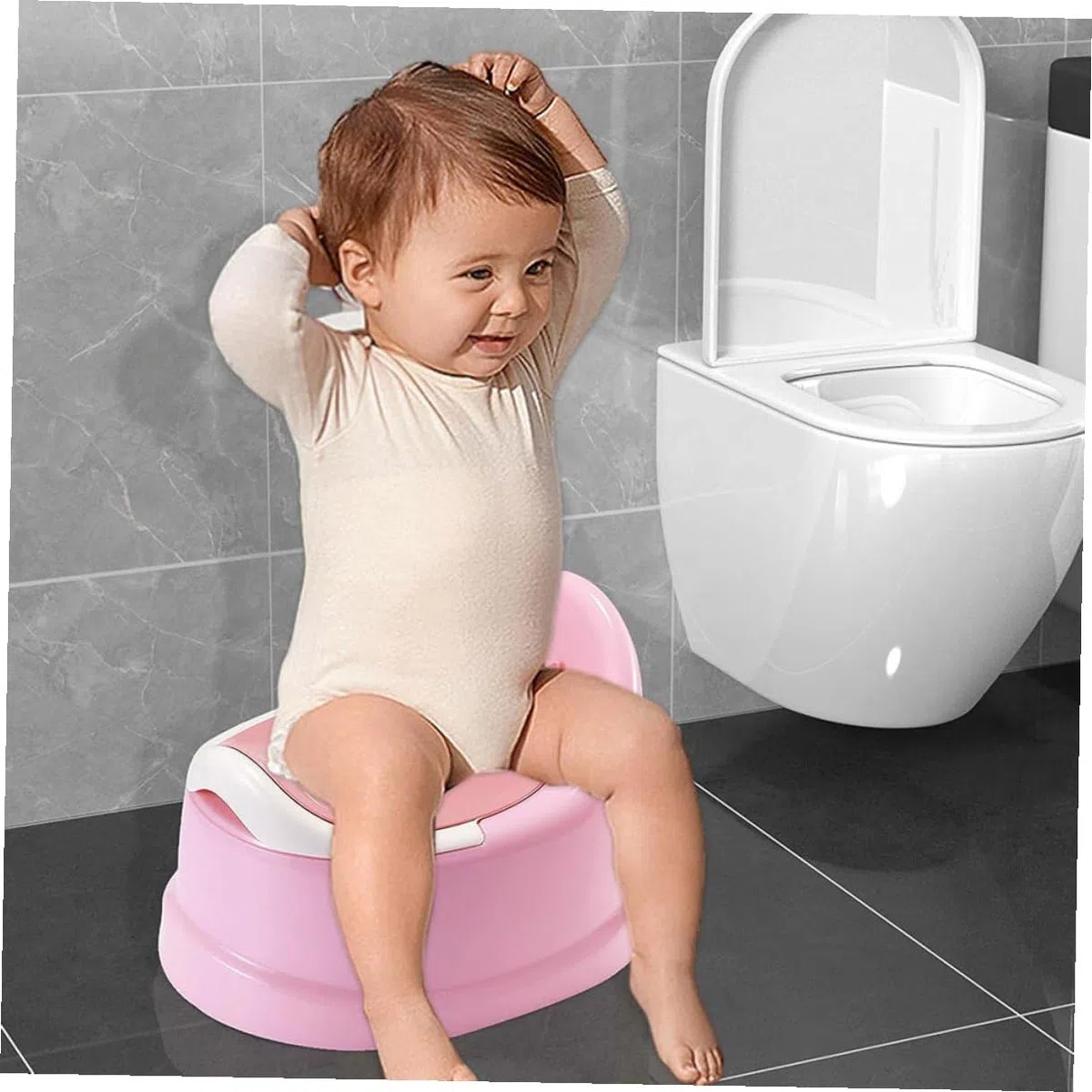 Töpfchen Trainings Wc Sitz für Mädchen und Jungen Tragbarer Leichter Toilettentrainer mit Multifunktionalem Urinal für Zuhause Auto und Reisen Einfach zu Verwenden und Mitzunehmen
