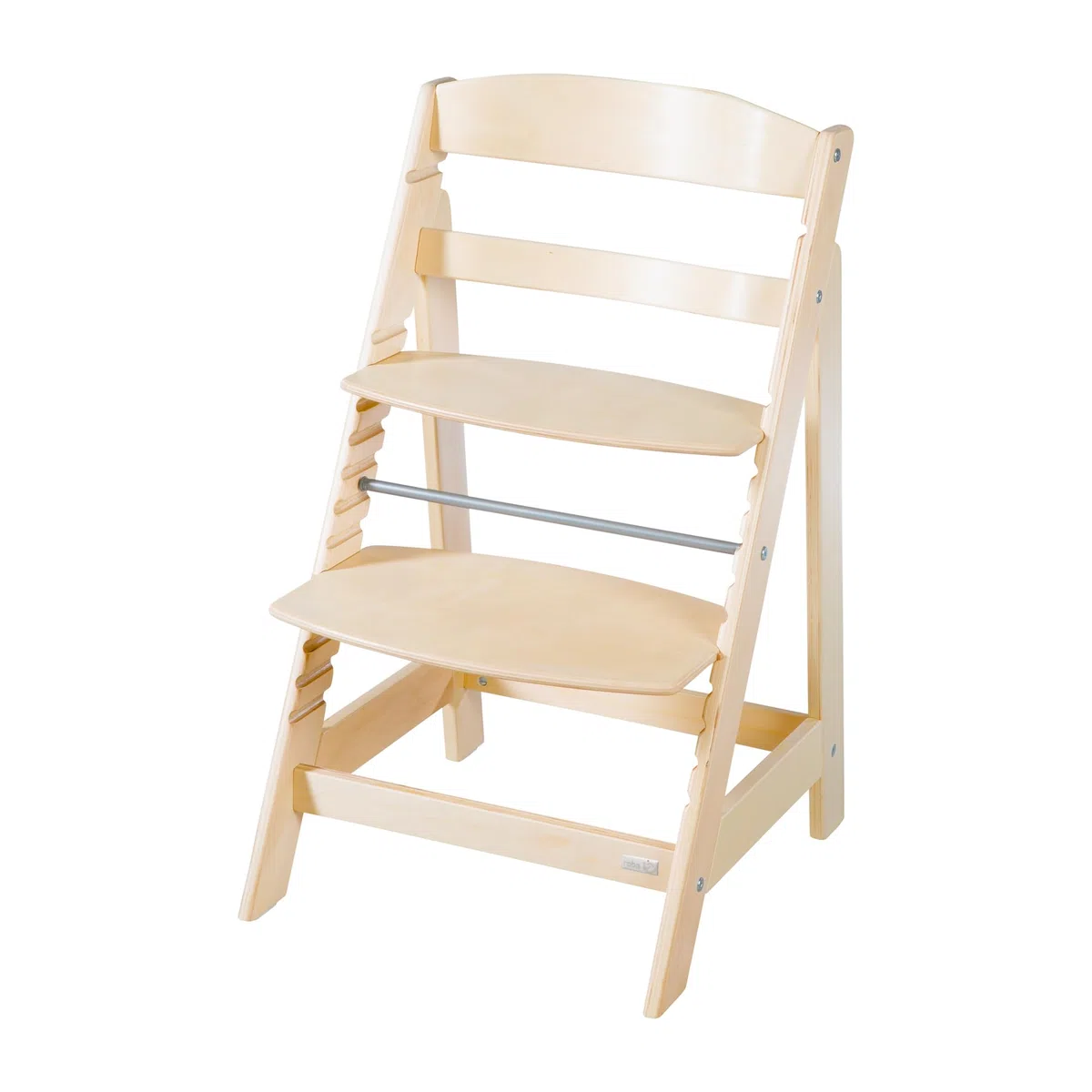 roba Babyhochstuhl Sit Up Flex - Mitwachsender Hochstuhl aus Holz - Verstellbarer Kinderhochstuhl mit Schrittgurt - ab 6 Monaten bis 70 kg - Natur