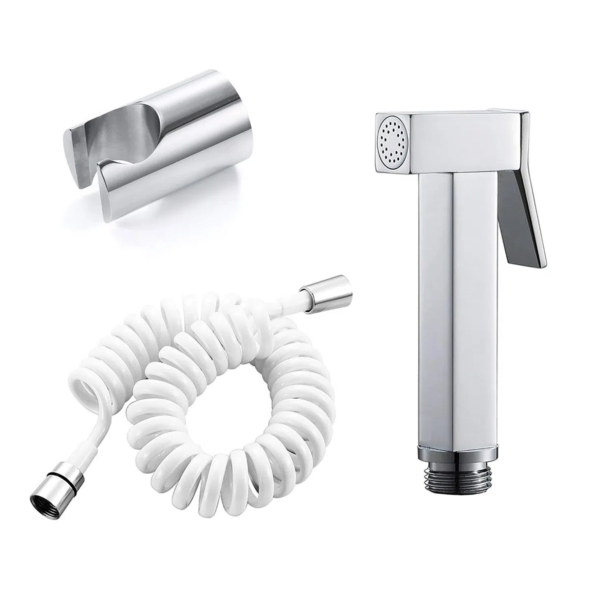 Tragbares Bidet-Sprühgerät for die Toilette, verchromtes tragbares Stoffwindel-Sprühset Messing-Badezimmer-Bidet-Sprühgerät mit Halterung for die persönliche Hygiene, Baden von Haustieren, PVC-Schlauc