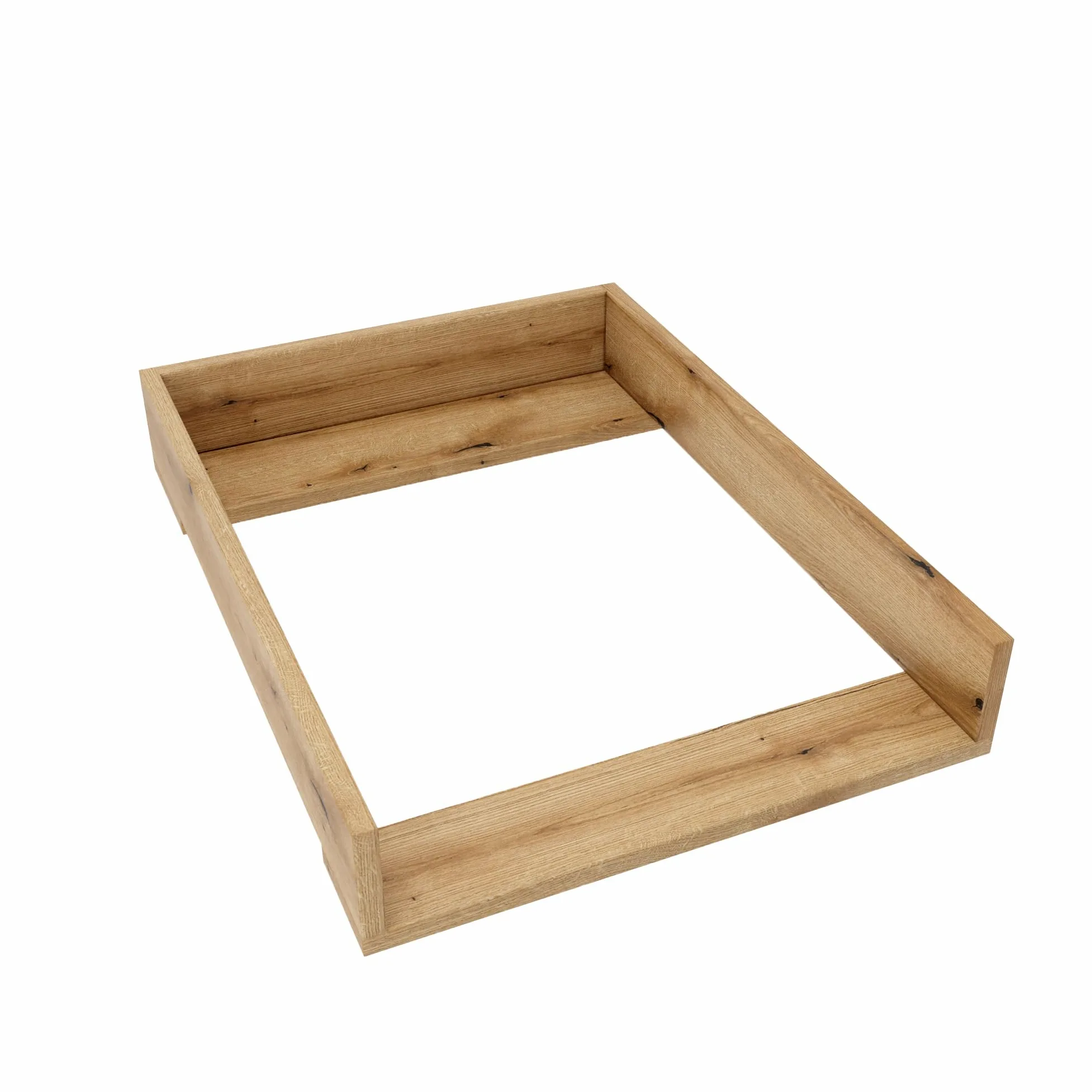 Wickelaufsatz für Kullen von IKEA, Wickeltischaufsatz für 40 cm Kommoden, Abnehmbar Wickelkommode aufsatz, Gerade Frontplatten, Oak, 72cm x 54cm
