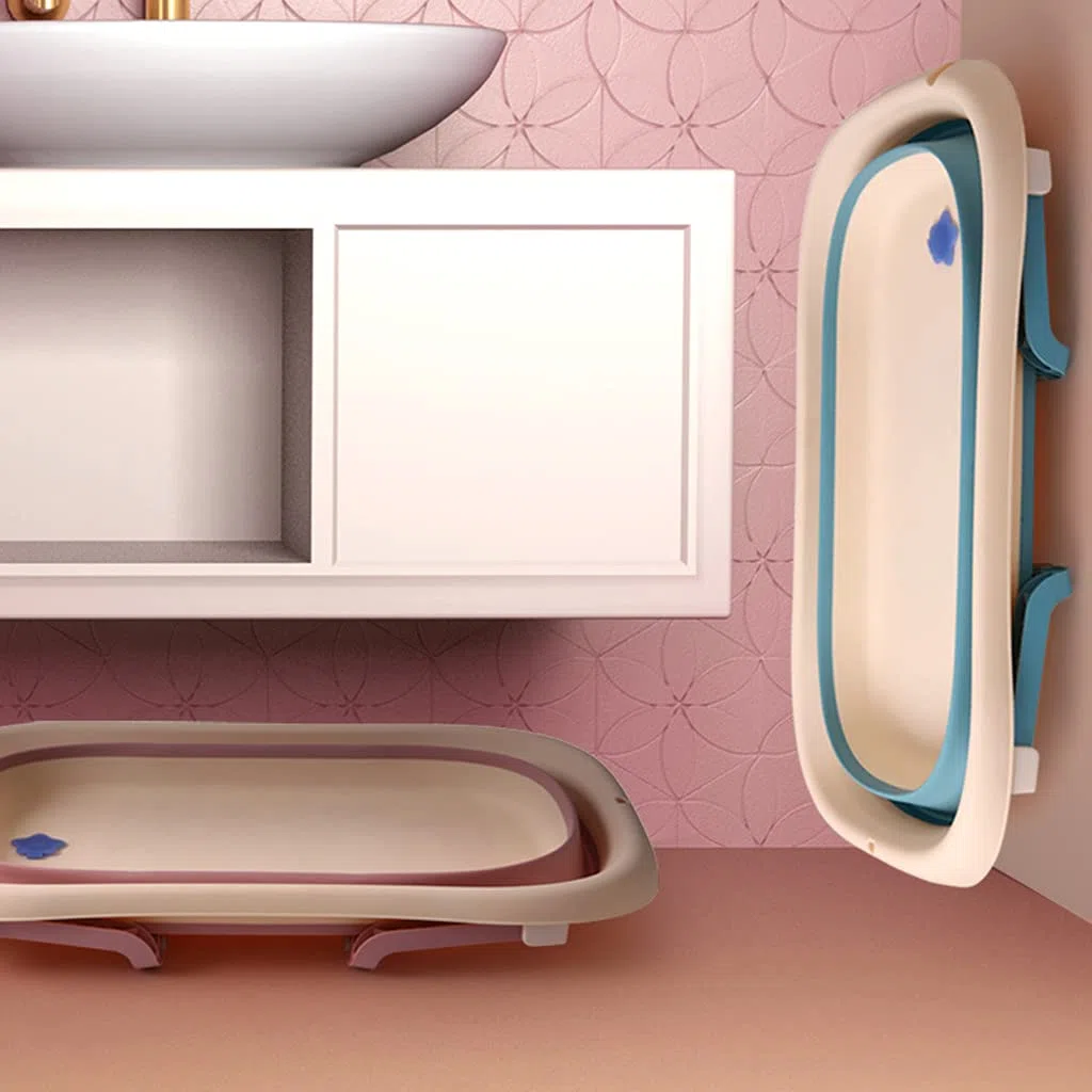 GroßEr Baby-Badewannen UnabhäNgiger Sitz Faltbare, Langlebige Badewanne Mit GroßEr RüCkenlehne Large Das Baby Kann Sich Hinlegen Und Im Badeeimer Sitzen C