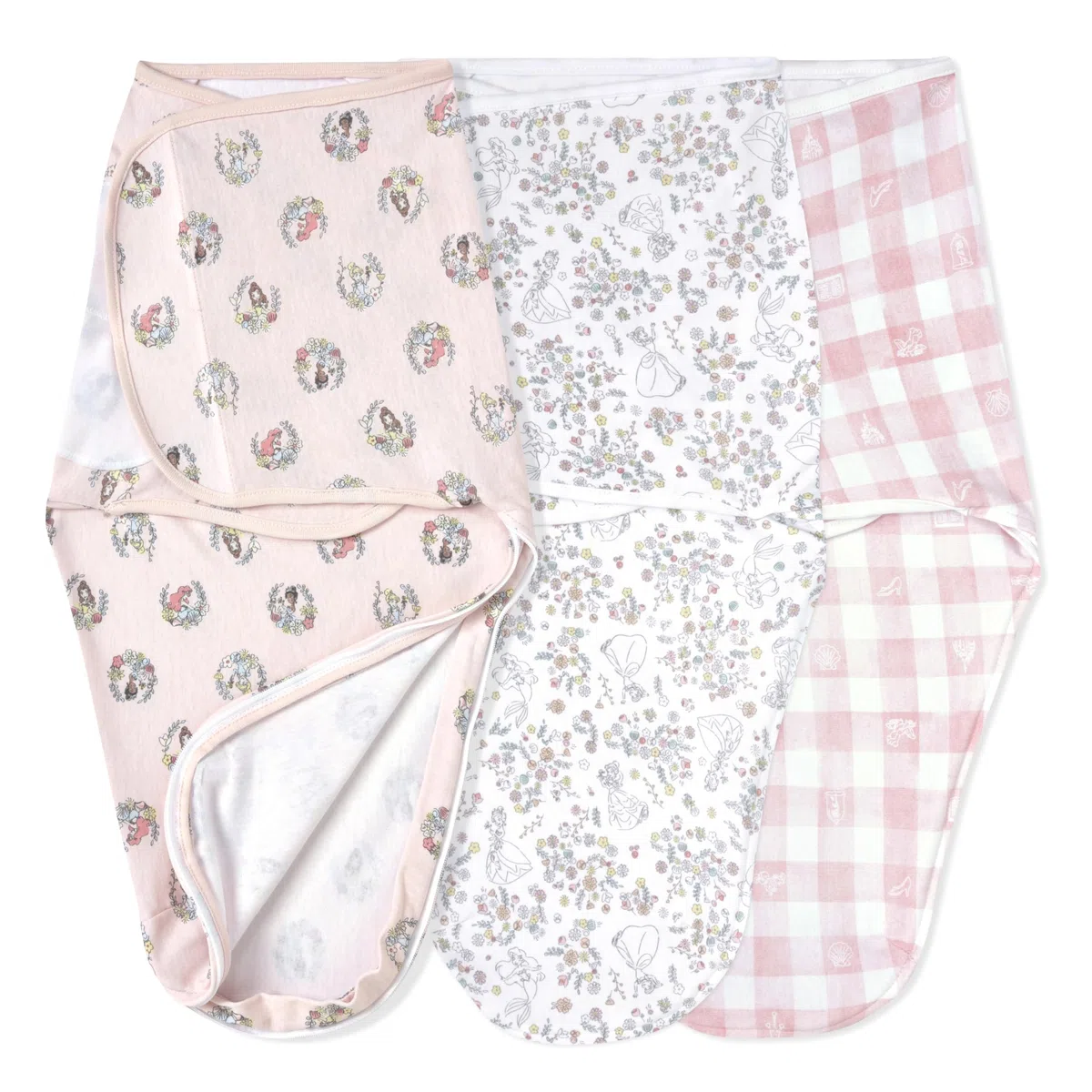 aden + anais, Baby-Wickeltuch aus Baumwolle, für Neugeborene, tragbare Wickeldecke, 3er-Pack, Disney-Prinzessin, 0–3 Monate