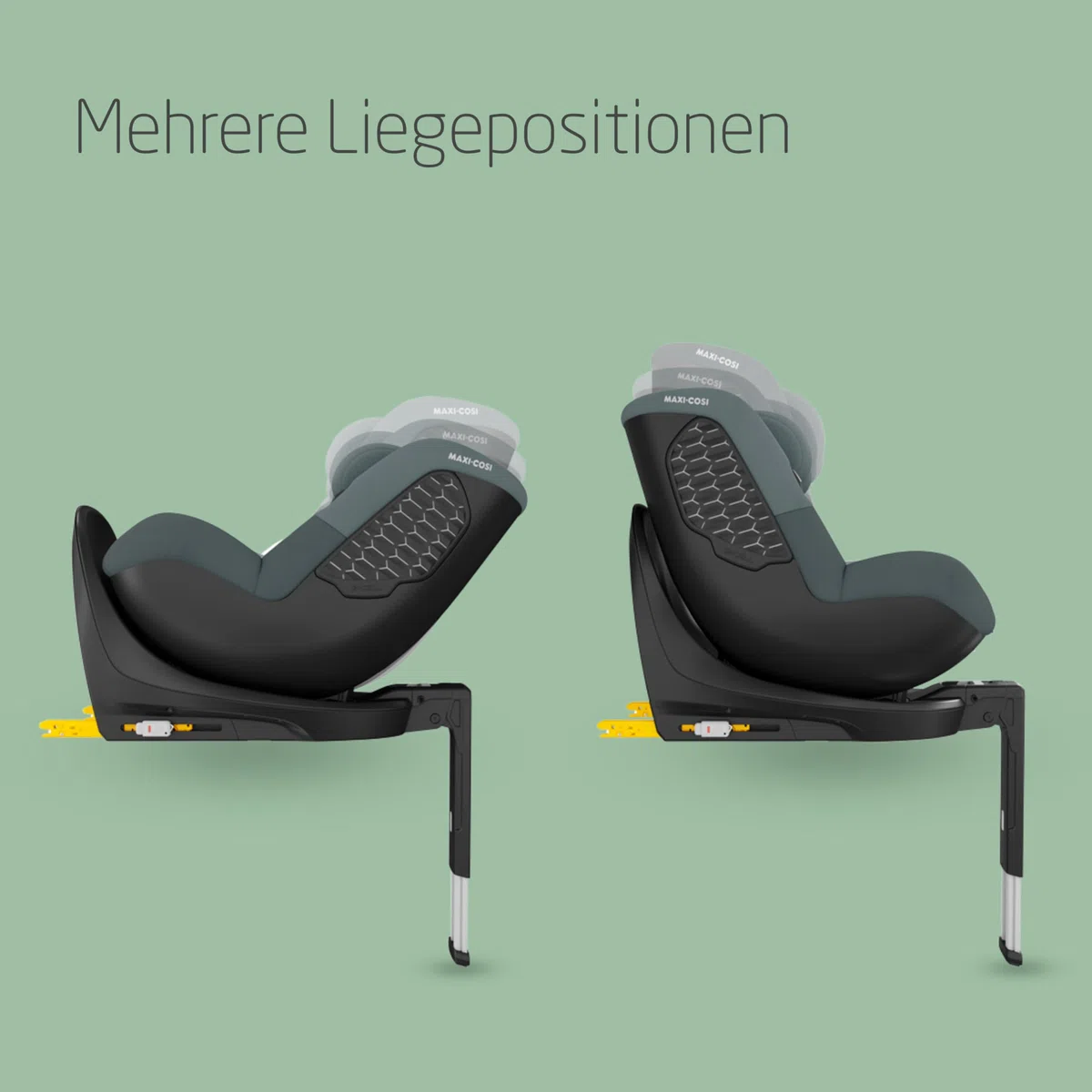 Maxi-Cosi Mica 360 S, Autositz 360 Grad drehbar, 3 Monate– 4 Jahre (61–105 cm), i-Size Baby Autositz, FlexiSpin Drehung, 5 Liegepositionen, G-CELL Schutz, Easy-in Gurthaken, Tonal Graphite