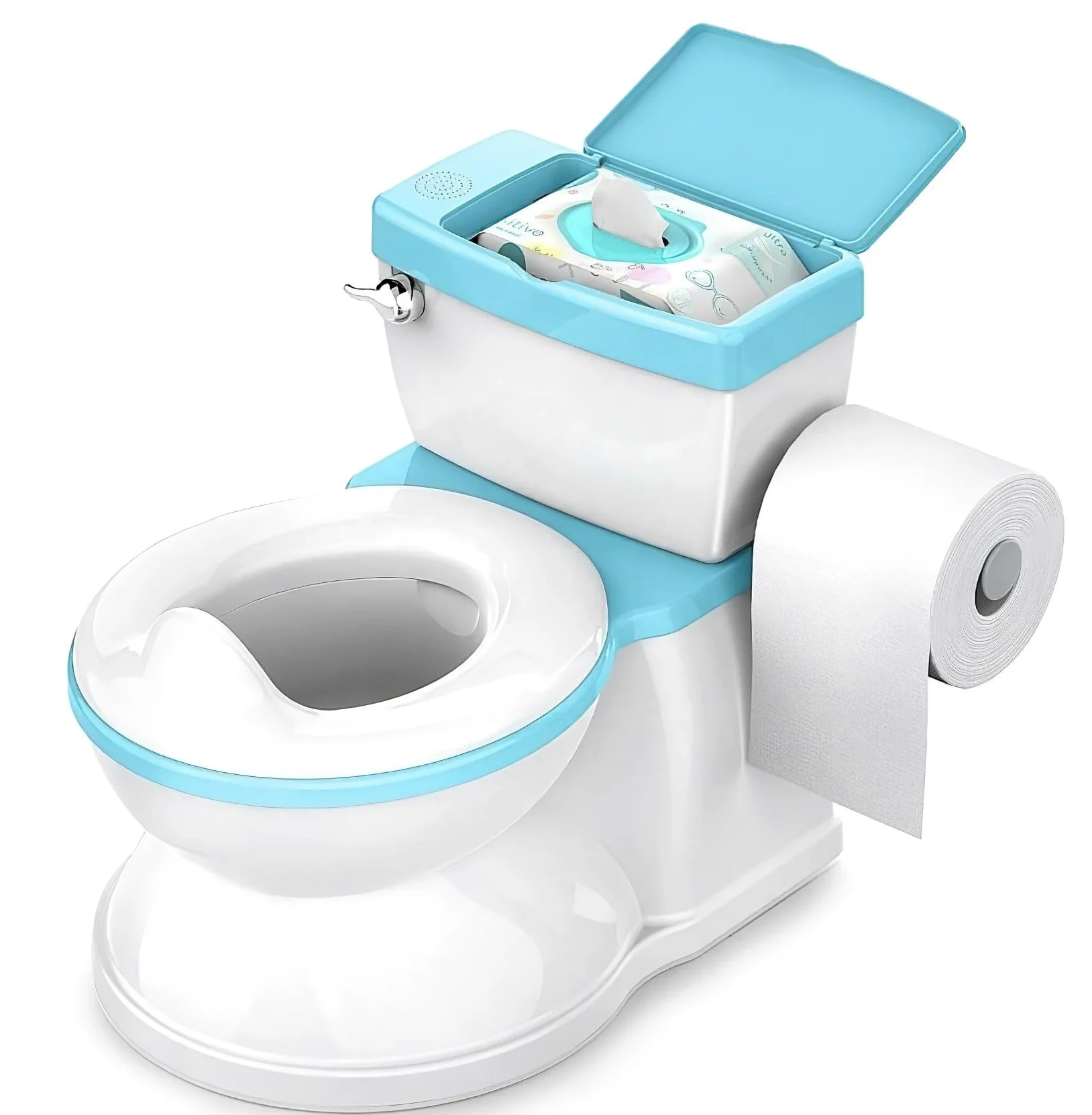 BABYBOND Kindertopf für Babys und Kinder mit Spülgeräusch Kindertöpfchen (Blau)
