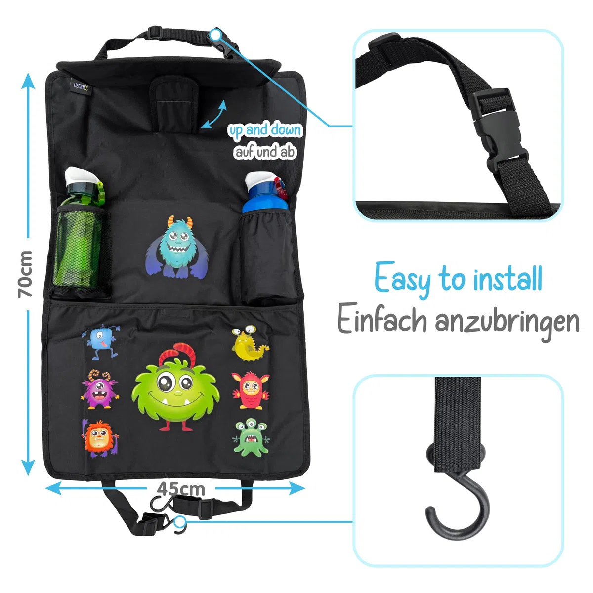 HECKBO 2x Monster Gurtschoner + 2x Monster Organizer
