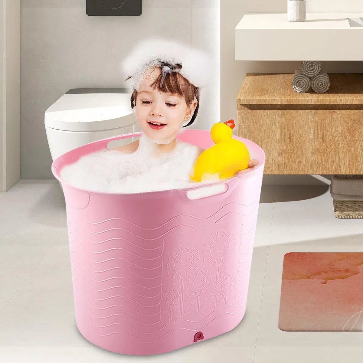 Babybadewanne für die Dusche, Duschbadewanne für Babys, Badewanne zum | Sitzgelegenheit Badewannen-Zubehör Für Kaltwasser-Erholung, Eisbaden, Trag