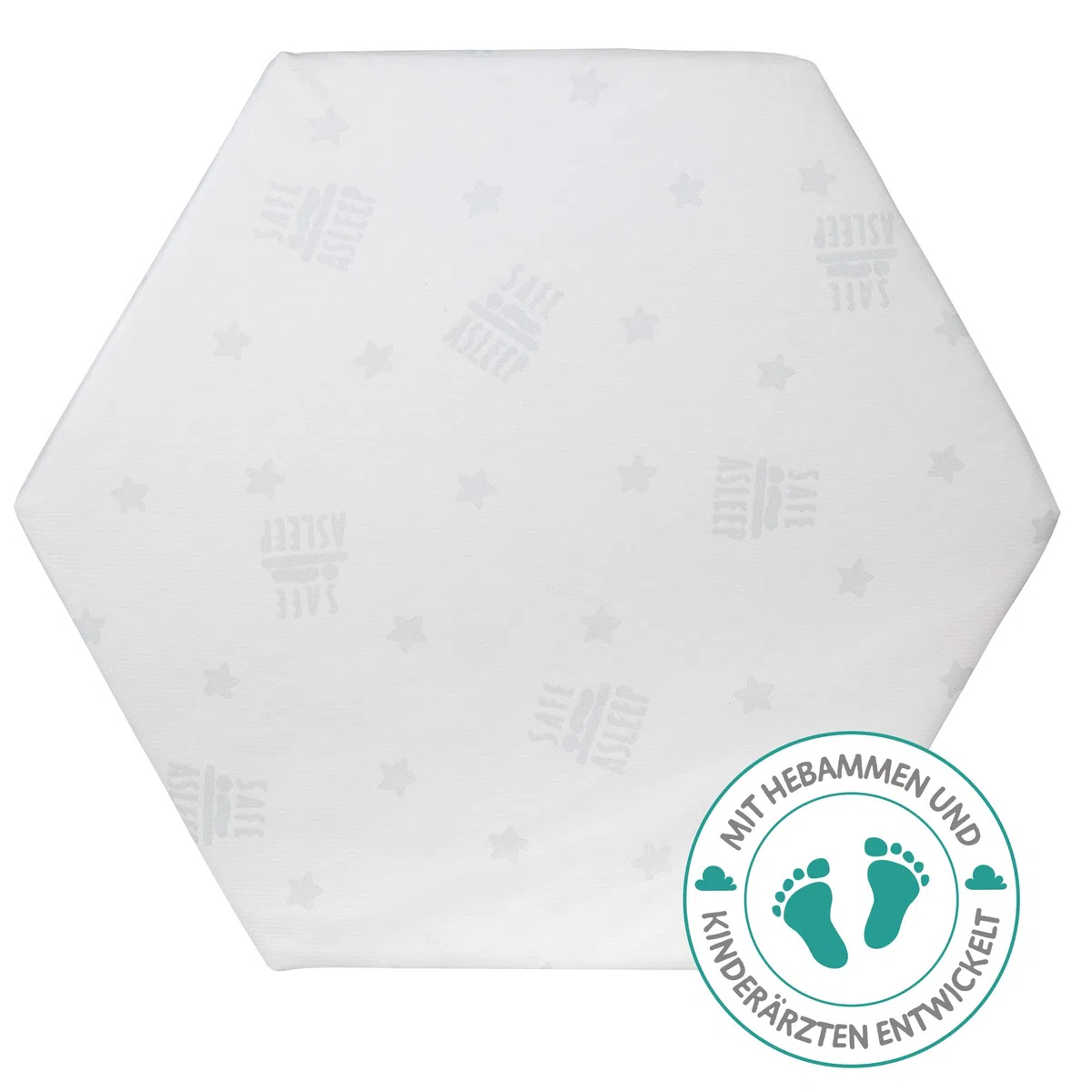 roba Laufgittermatratze 6 eckig - safe asleep - Baby Matratze für Laufgitter / Laufstall - Laufgittereinlage mit abnehmbarem Jacquard Bezug