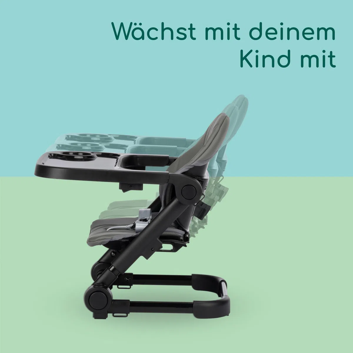 Bebeconfort Moly Sitzerhöhung Kind 6 Mon–3 Jahre 9–15 kg klappbarer Hochstuhl 3 Höhen Tinted Grey