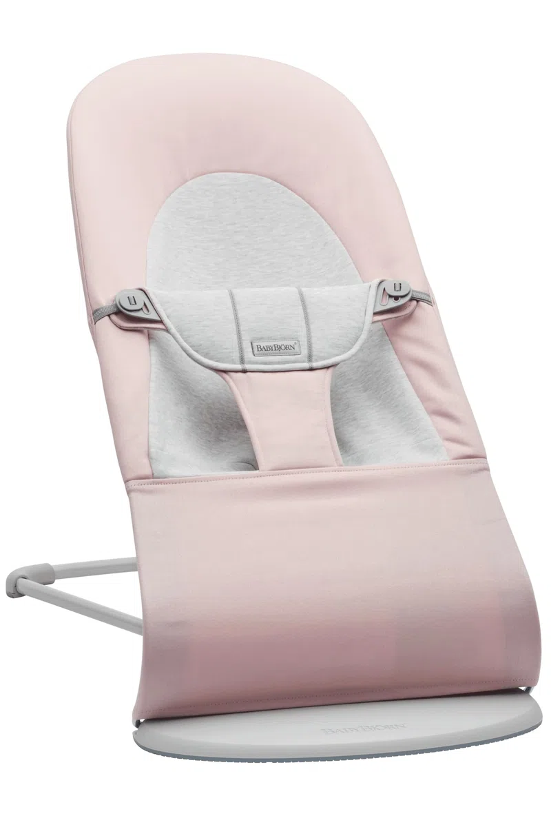 BabyBjörn Babywippe Balance Soft, Gewebt/Jersey, Hellrosa/Grau