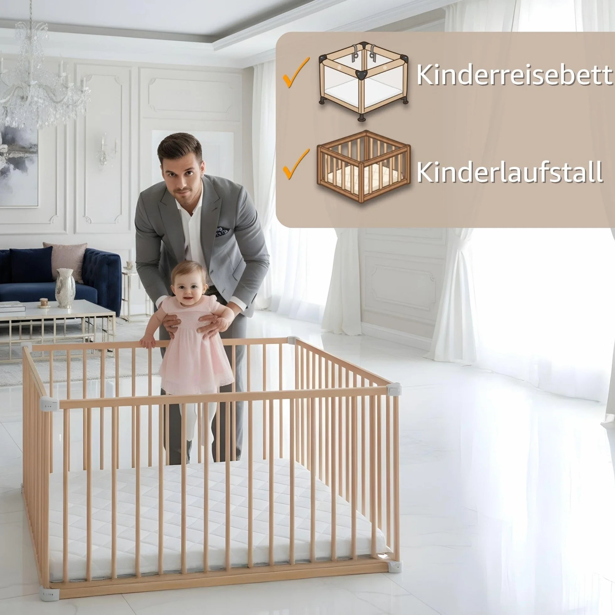 Laufstalleinlage 100x100 cm - Laufstall Laufgitter Baby Matratze Laufstallmatratze Laufgittereinlage aus Schaumstoff für Kinder Babymatratze Spielmatratze Oeko-Tex 100 x 100