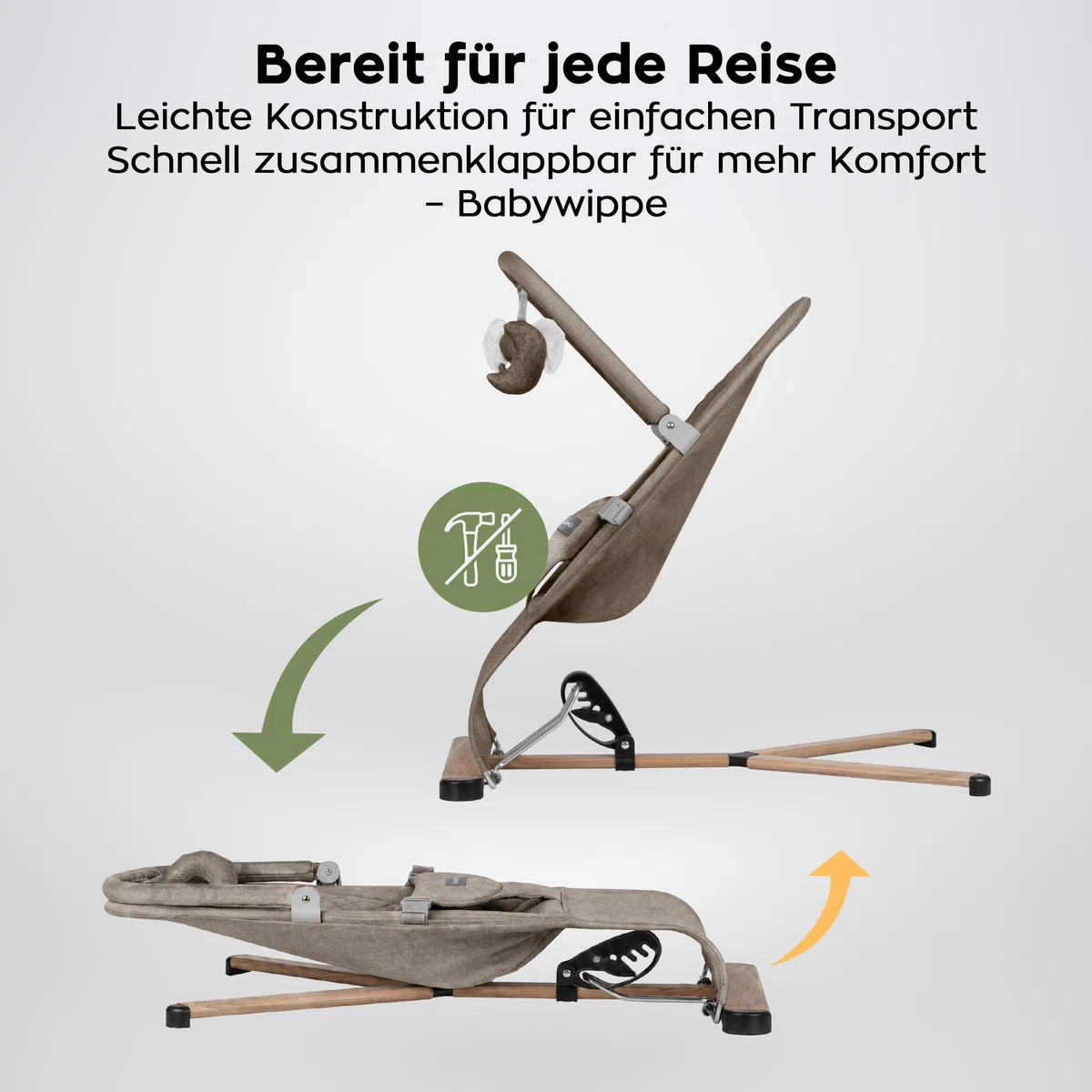 Tulano Moon 30 Ergonomische Babywippe - Babyschaukel für Kleinkinder - Beige