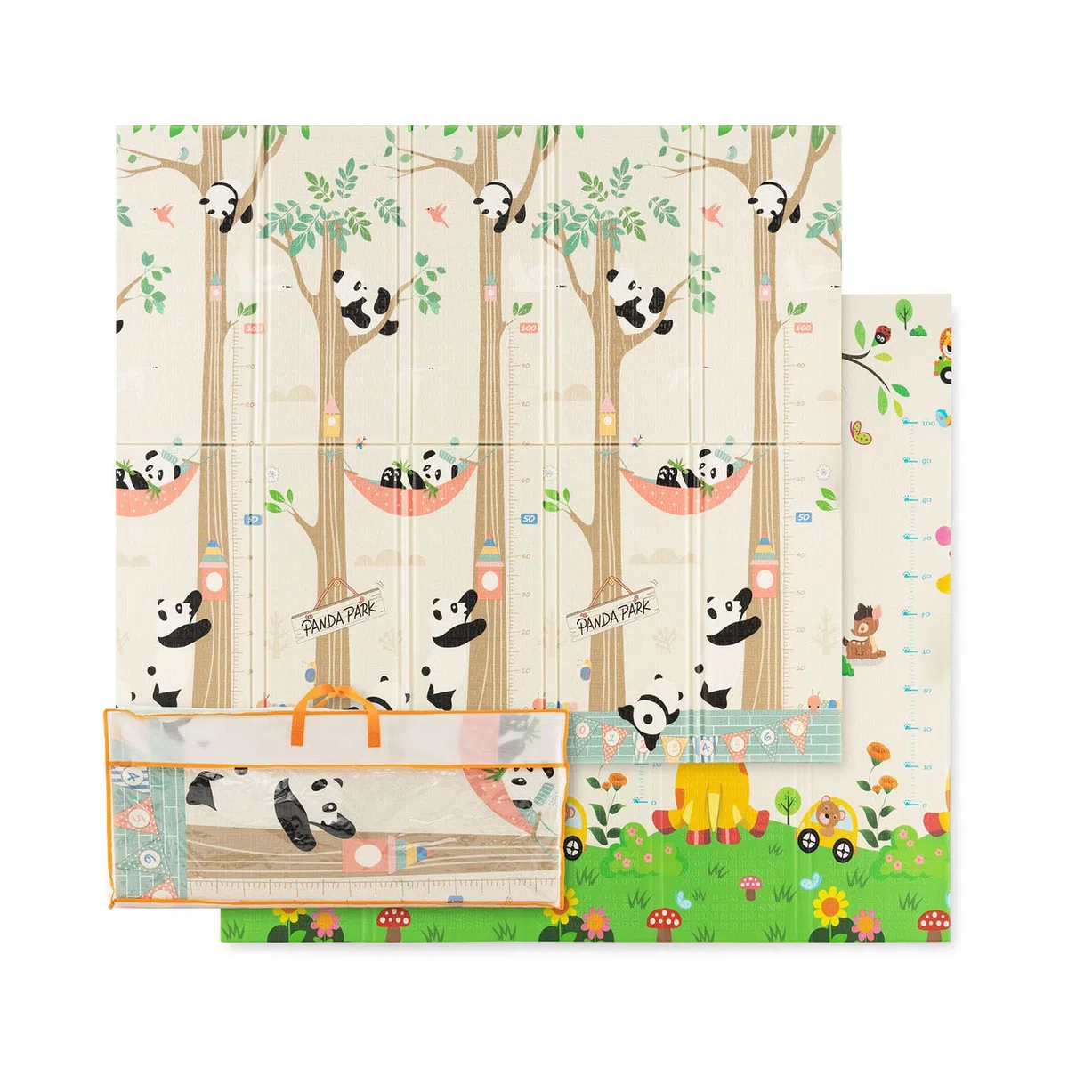 GOPLUS Baby Spielmatte doppelseitig, Krabbelnmatte faltbar, wasserabweisende und rutschfeste Spielmatte, aus ungiftig XPE, Babymatte für Innen- oder Außenbereich, Farbwahl, 200 x 180 x 1,4cm (Panda)