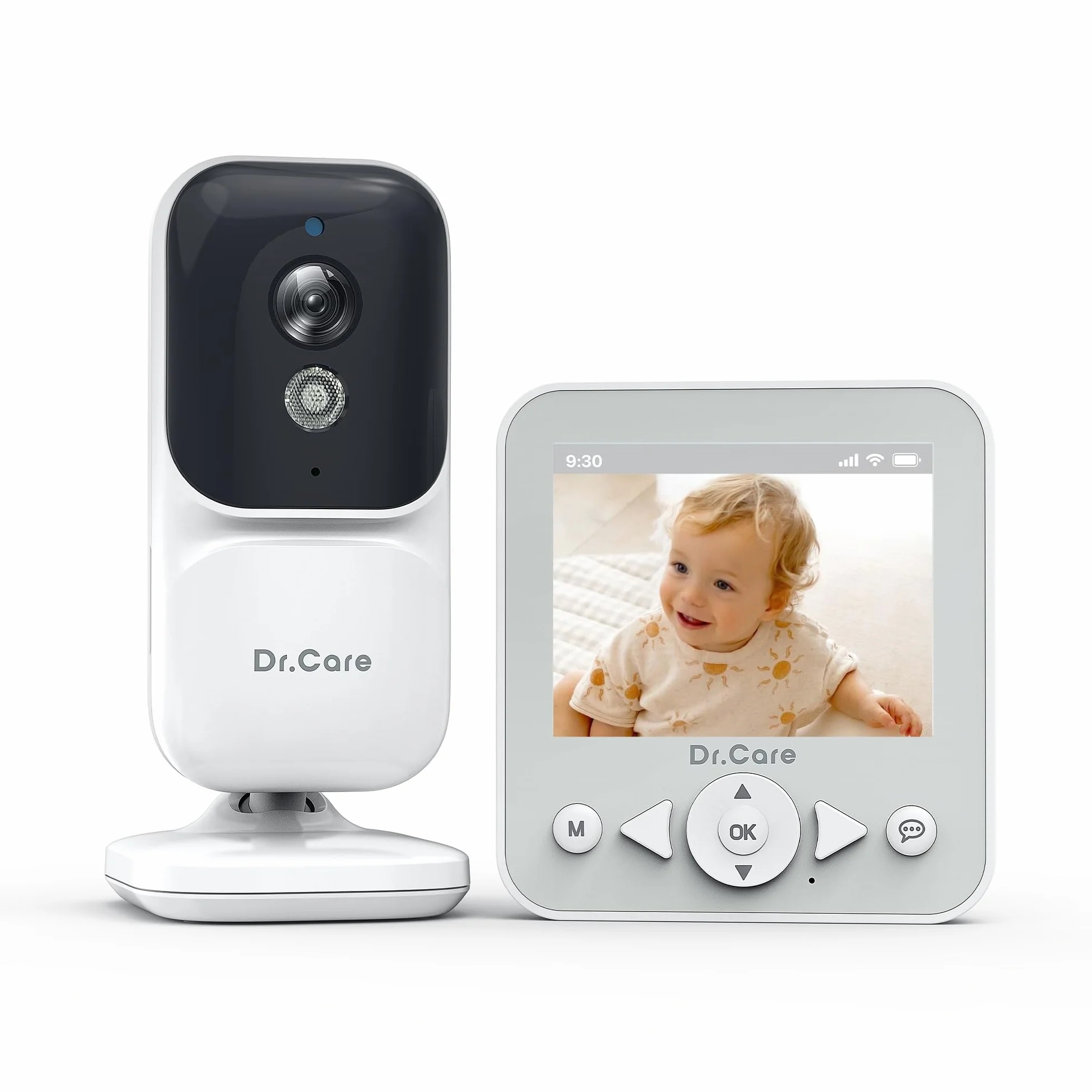 Dr.Care NeoView Video-Babyphone – 2,8" Display, 2-Wege-Audio, Video-Schleifenaufnahme, Nachtsicht, VOX, Temperatursensor, Schlaflieder, Gürtelclip, bis 128GB