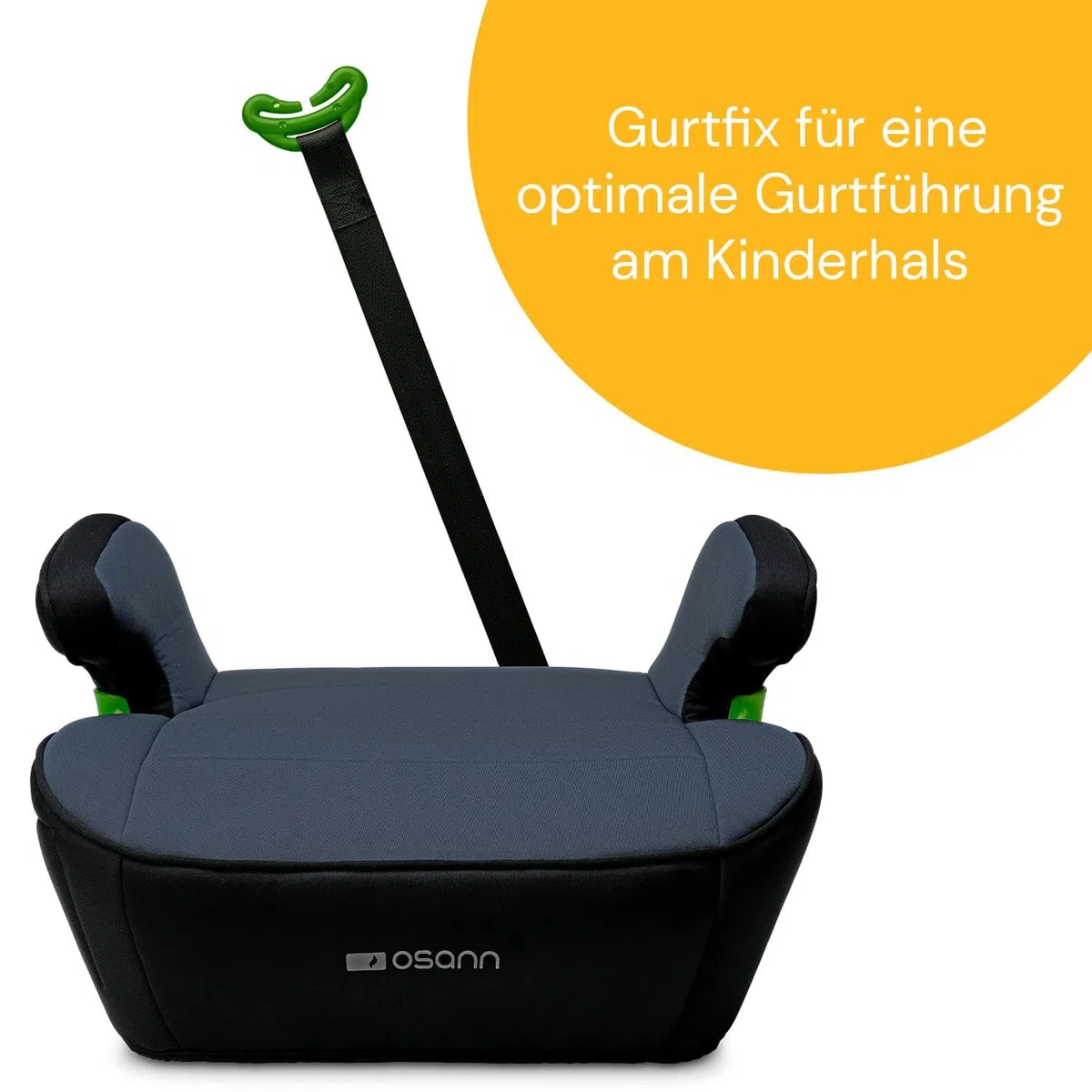 Osann Junior 2er Set Sitzerhöhung Auto Kinder ohne Isofix | • Sitzschale Kinder 126-150 cm ca. 15 - 36 kg, i-Size Sitzerhöhung ab 6 Jahre, extra weich, bequem & sicher – Nero
