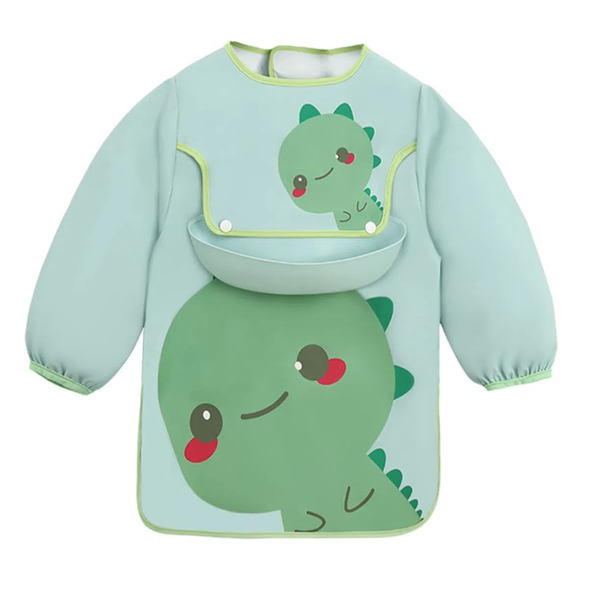 KOMBIUDA 2 Stücke Infant Smock Bib Große Tasche Cartoon Design Aquarell Leicht Zu Reinigen Für Babys