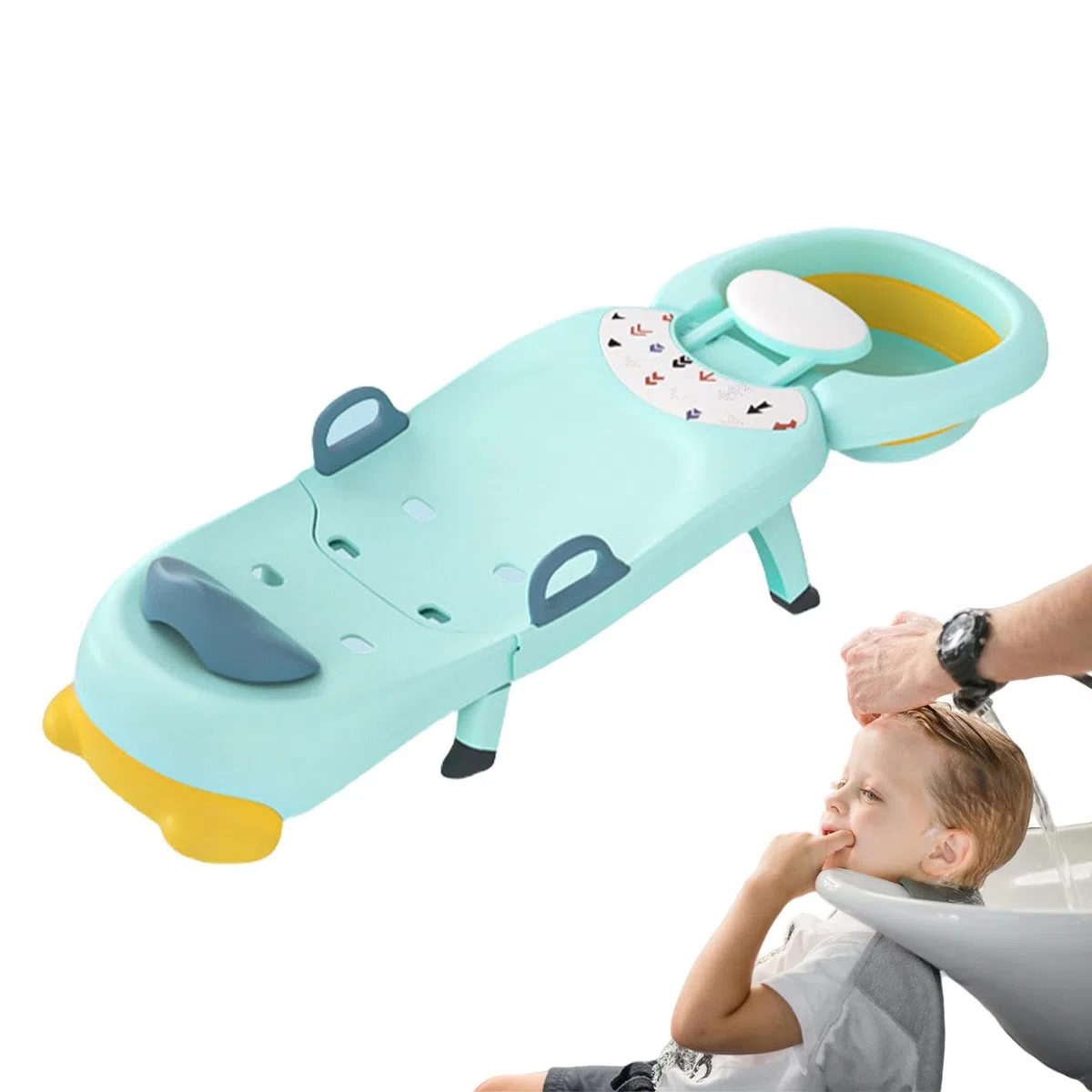 Kinder-Shampoo-Stuhl, Kinder-Badesitz zum Haarewaschen | Haarwaschsalonsitz für Kinder verstellbar | Klappbarer Kinder Haarwaschstuhl für den Haushalt für, Mädchen, Kleinkinder