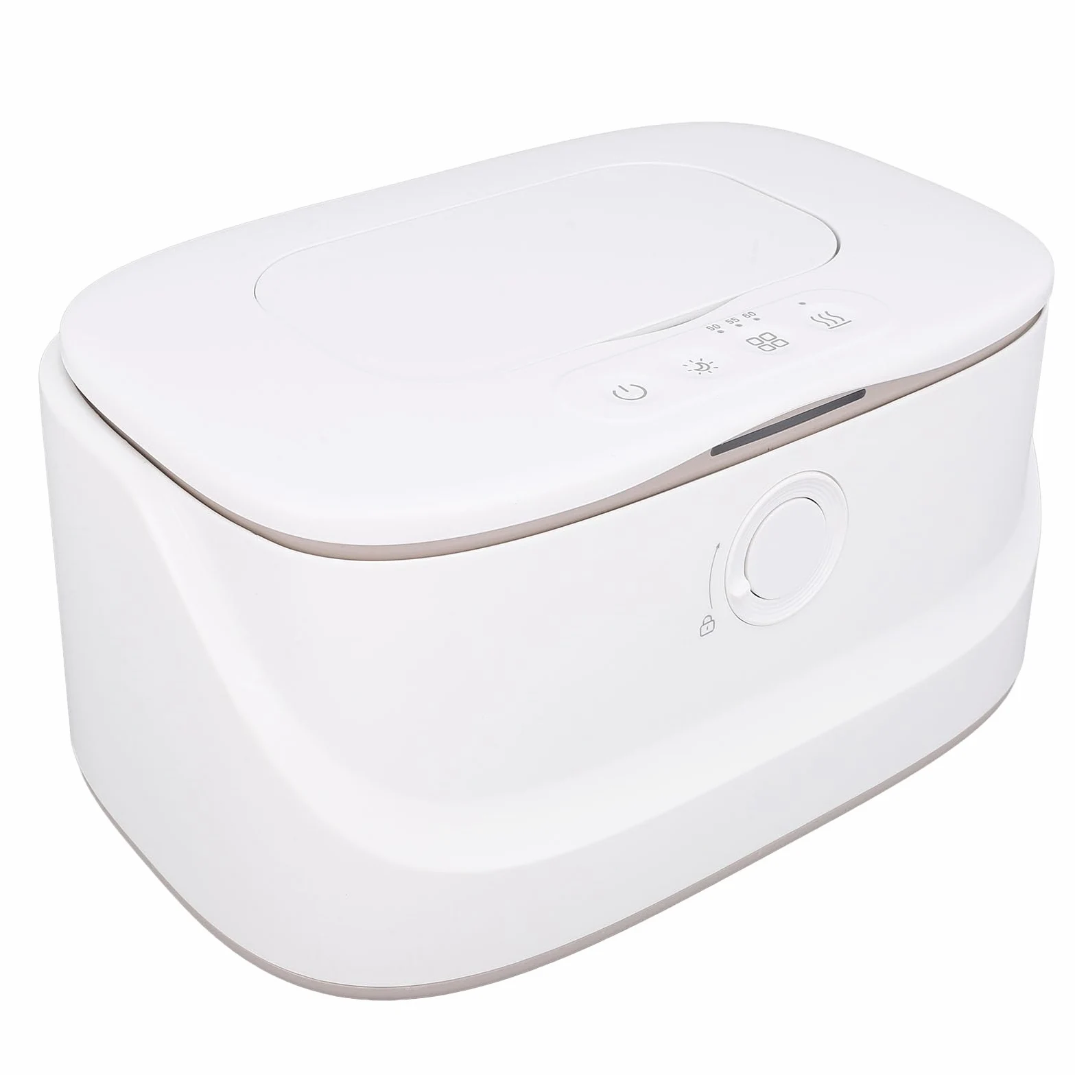Baby Wipe Warmer mit einstellbarer Temperatur, Nachtlicht & großer Kapazität, Feuchttuch-Wärmer & Spender für empfindliche Haut, Weiß
