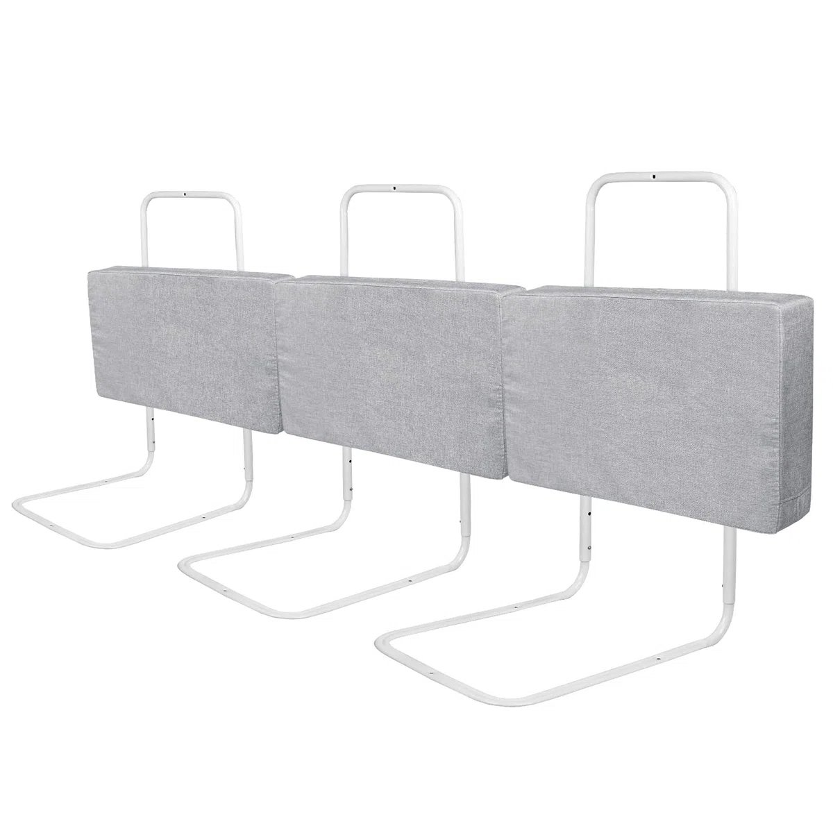 UISEBRT 3 Stück Bettgitter 50cm Rausfallschutz Bett, Bettschutzgitter für Kinder 5-Loch Höhenverstellbar Kinderbettgitter Sicherheitsschutz für Kleinkinder, Babys und Kinder, 150cm, Grau