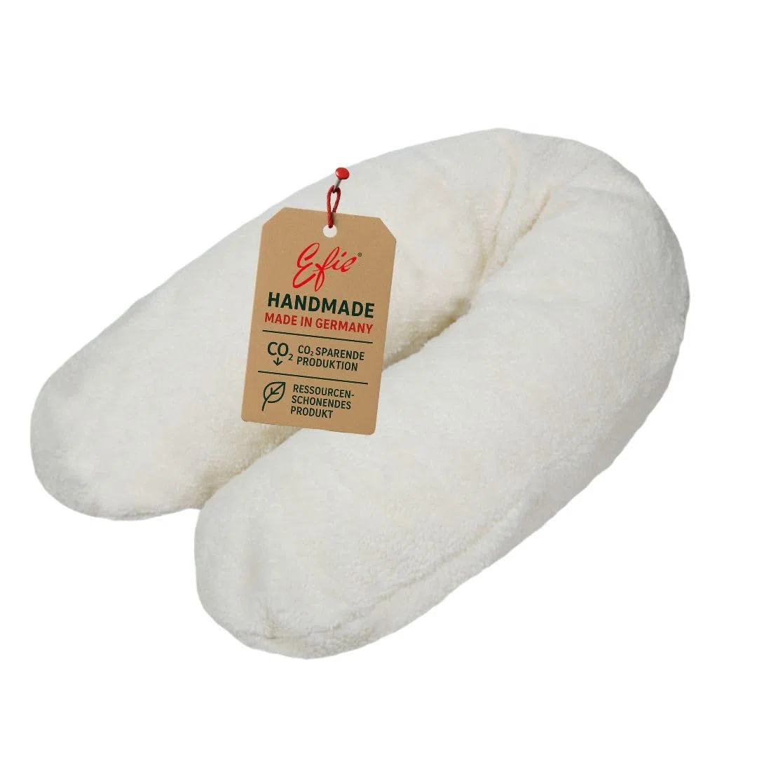 Efie Relax Still- & Lagerungskissen – ca. 180 cm – Bezug 100% Bio-Baumwolle (KBA) – Inlett mit EPS-Mikroperlen – ergonomisches Schwangerschaftskissen – Made in Germany