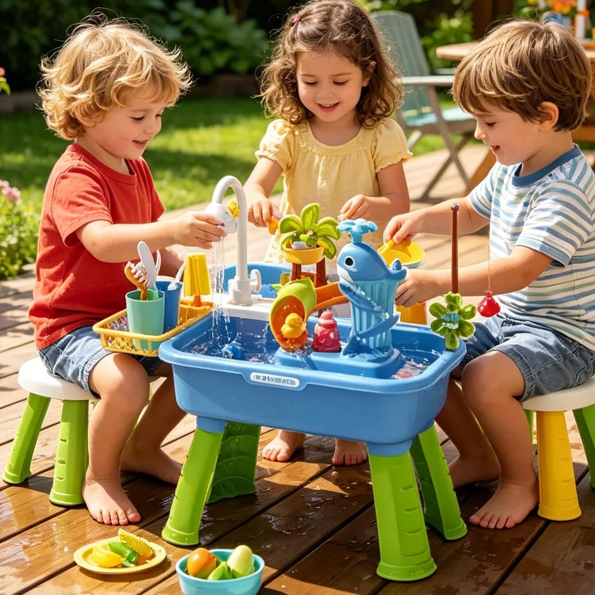 Generisch Wassertisch für Kinder Sensorik Waschbecken Sommer Spielzeuge | Kinder Aktivitäts-Spieltisch für drinnen und draußen Für Garten, , Park, Terrasse, Camping, drinnen und draußen, Vorschule,