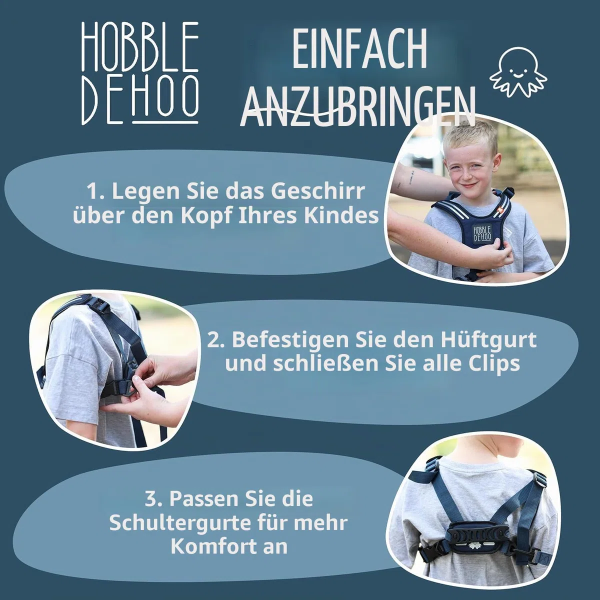Hobbledehoo Active Kindergeschirr, sorgt für Sicherheit im Alltag und unterstützt das Sensibilisieren von Autismus, für Kleinkinder und Kinder im Alter von 2–7 Jahren