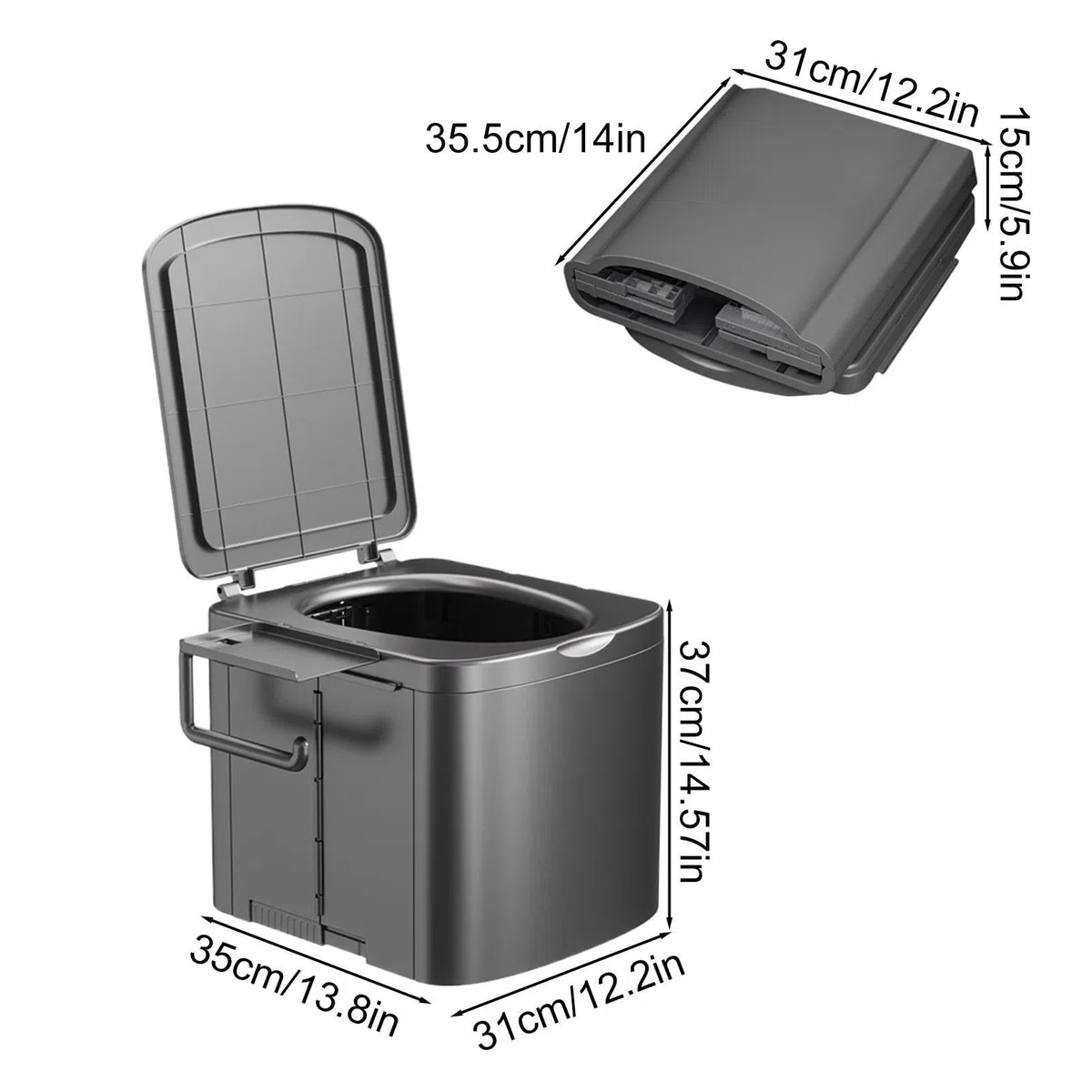 Tragbares Reise-Töpfchen WC Faltbare Kompakte Schwerlast-Toilette mit | Tragbare Ergonomische Toilette für Camping Wandern Reise Auto LKW Boot