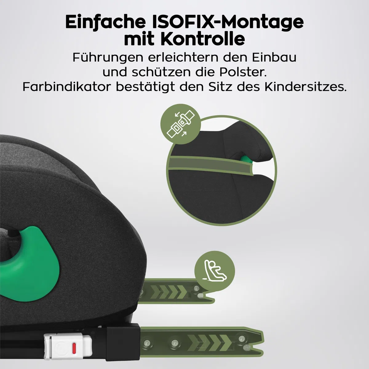 Tulano Cabby 35 Kindersitz - 15–36 kg - 125–150 cm ab 4 Jahren - ISOFIX | sichere Sitzerhöhung Auto Kinder - Vorwärtsgerichtet - ergonomisch gepolsterte Sitzfläche - waschbarer Bezug – Grau