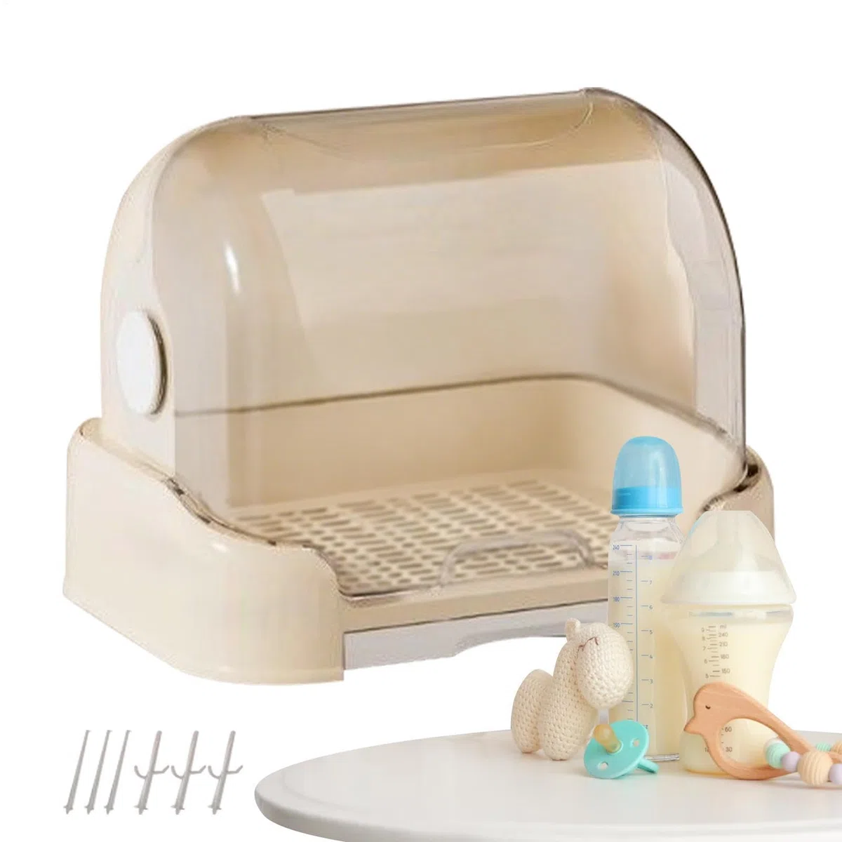 Babyflaschen-Organizer Staubdicht Abnehmbar Tragbar Schnuller Beißring | Kinder Milchflasche Trockenständer Organizer Geschirr Besteck für tägliche Fütterung Kinderbetreuung