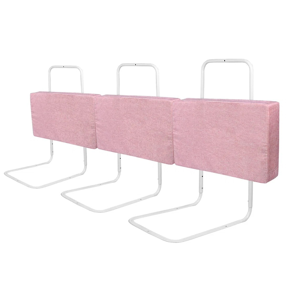 UISEBRT 3 Stück Bettgitter 60cm Rausfallschutz Bett, Bettschutzgitter für Kinder 5-Loch Höhenverstellbar Kinderbettgitter Sicherheitsschutz für Kleinkinder, Babys und Kinder, 180cm, Rosa
